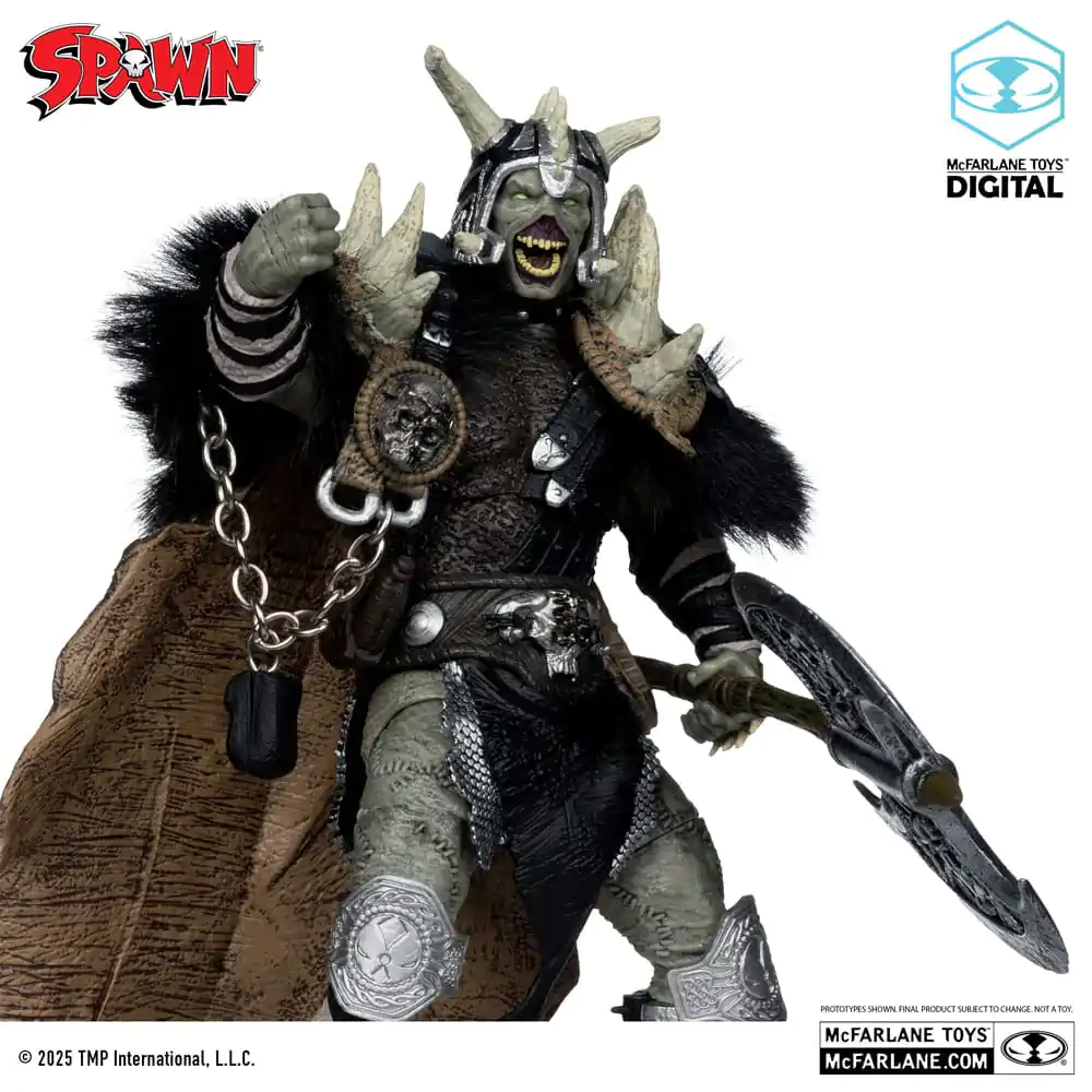 Spawn akční figurka Bloodaxe s koněm (Spawn: The Dark Ages) (McFarlane Toys 30th Anniversary) (Gold Label) 18 cm fotografii produktu