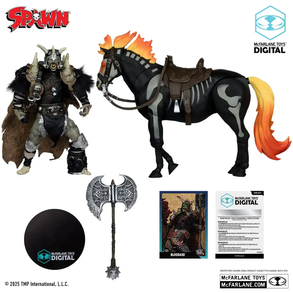 Spawn akční figurka Bloodaxe s koněm (Spawn: The Dark Ages) (McFarlane Toys 30th Anniversary) (Gold Label) 18 cm fotografii produktu