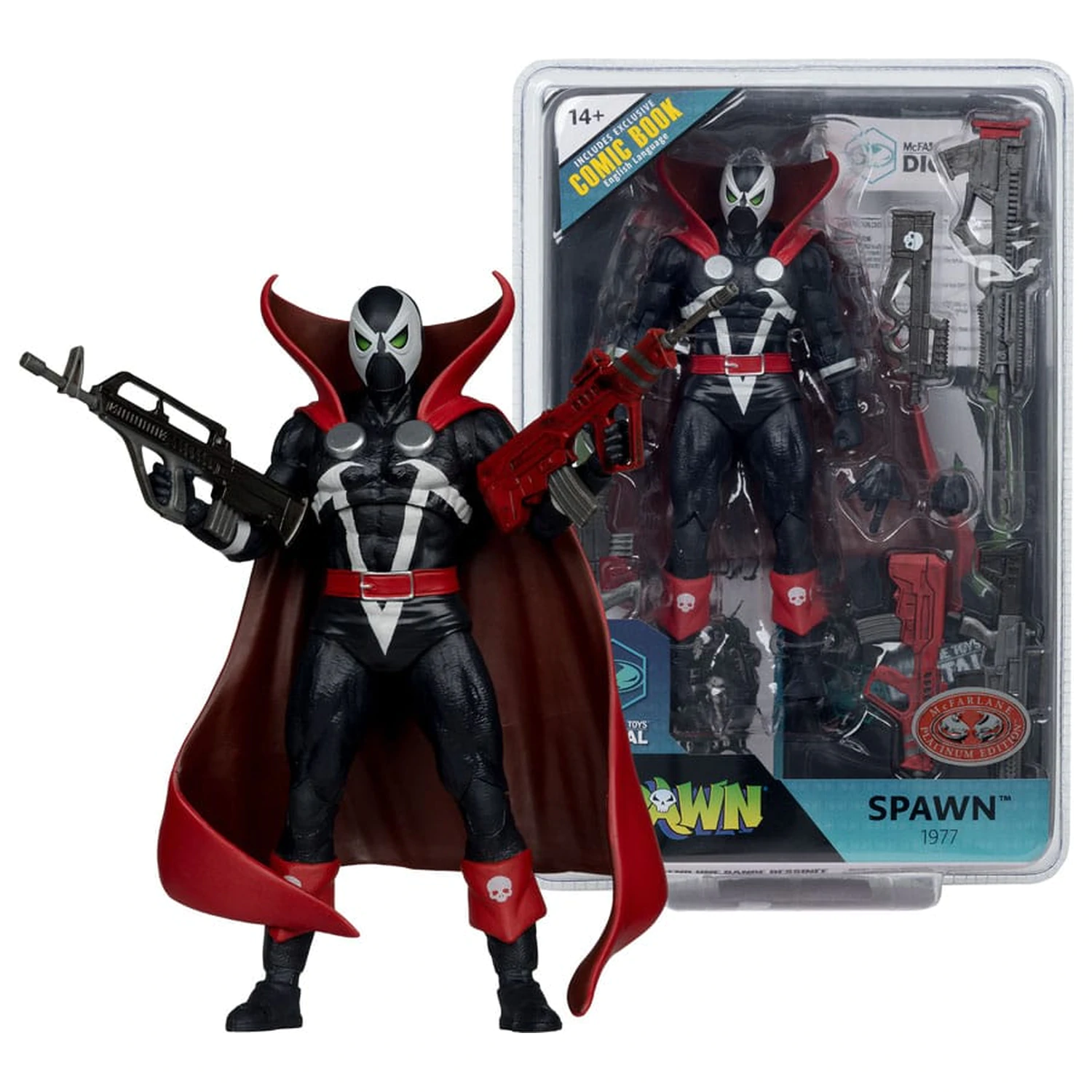 Spawn Page Punchers akční figurka Spawn 1977 Red and Black (Chase) Red Platinum Edition 18 cm fotografii produktu