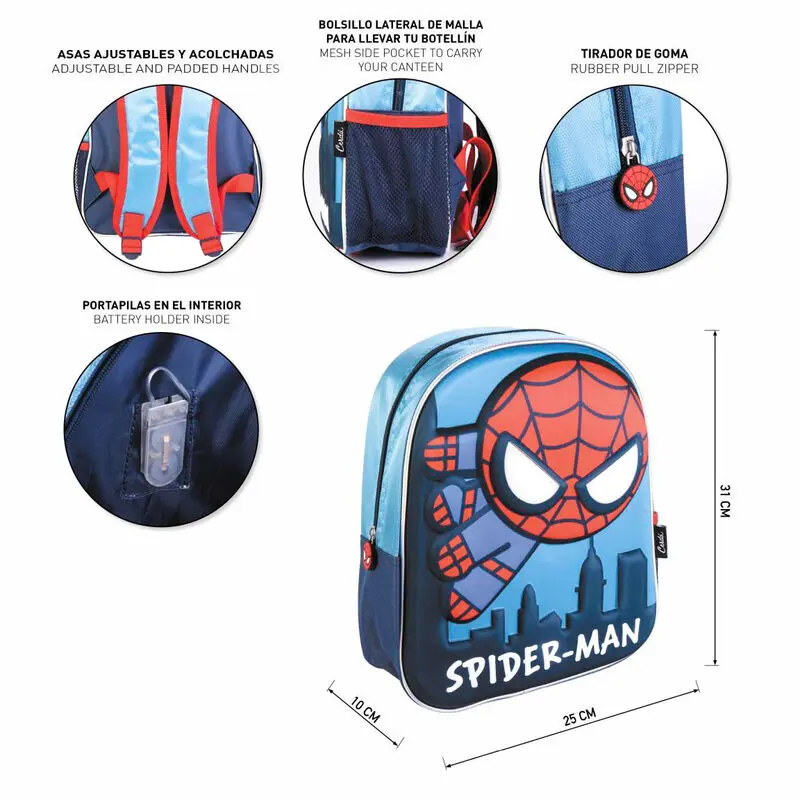 Marvel Spiderman 3D batoh se světly 31cm fotografii produktu