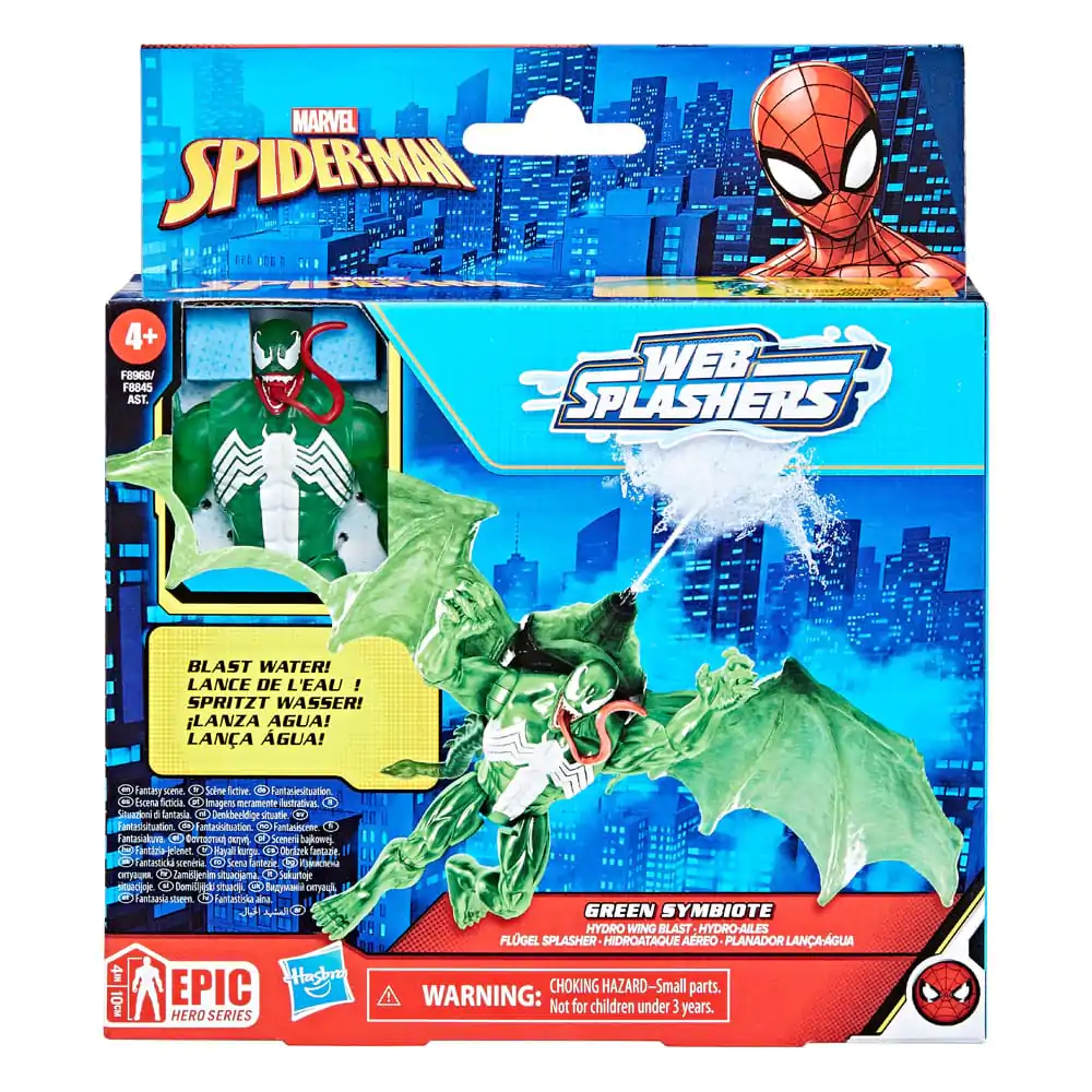 Spider-Man Epic Hero Series Akční figurka Web Splashers Green Symbiote Hydro Wing Blast 10 cm fotografii produktu