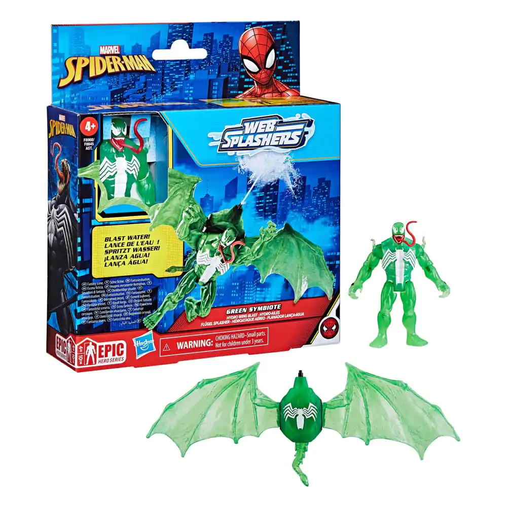 Spider-Man Epic Hero Series Akční figurka Web Splashers Green Symbiote Hydro Wing Blast 10 cm fotografii produktu