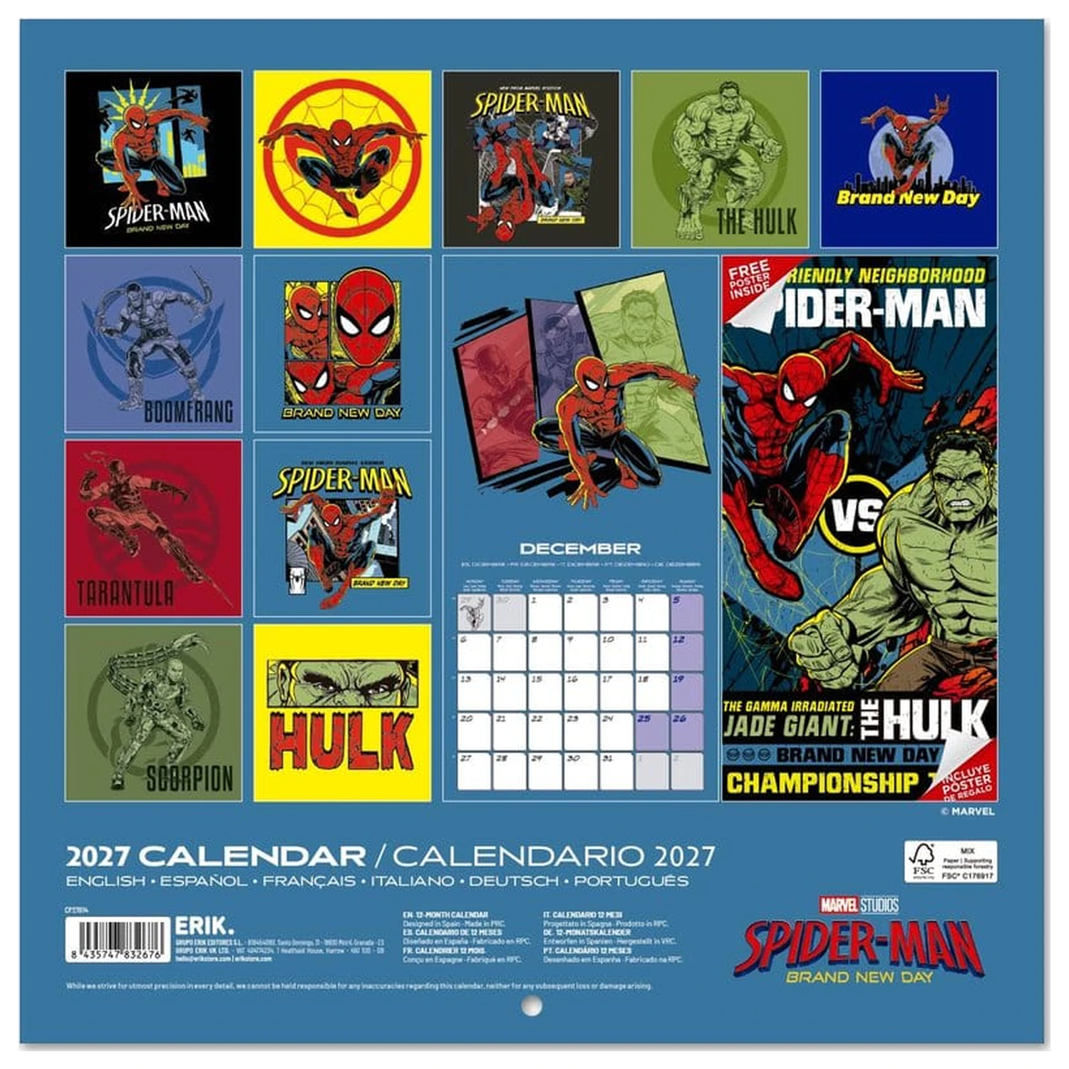 Spider-Man Nástěnný kalendář 2027 30 x 30 cm fotografii produktu