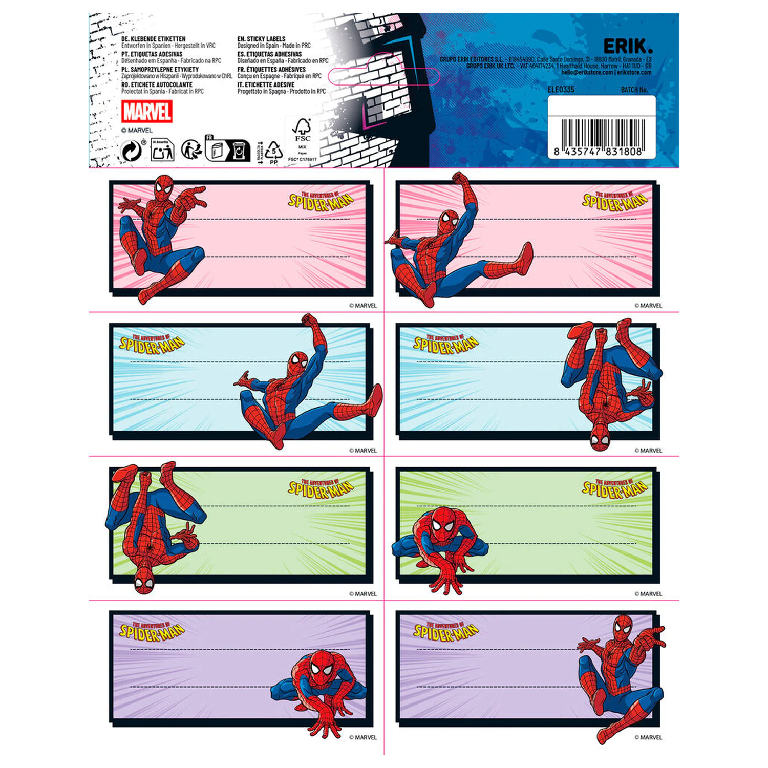 Marvel Spiderman samolepky fotografii produktu