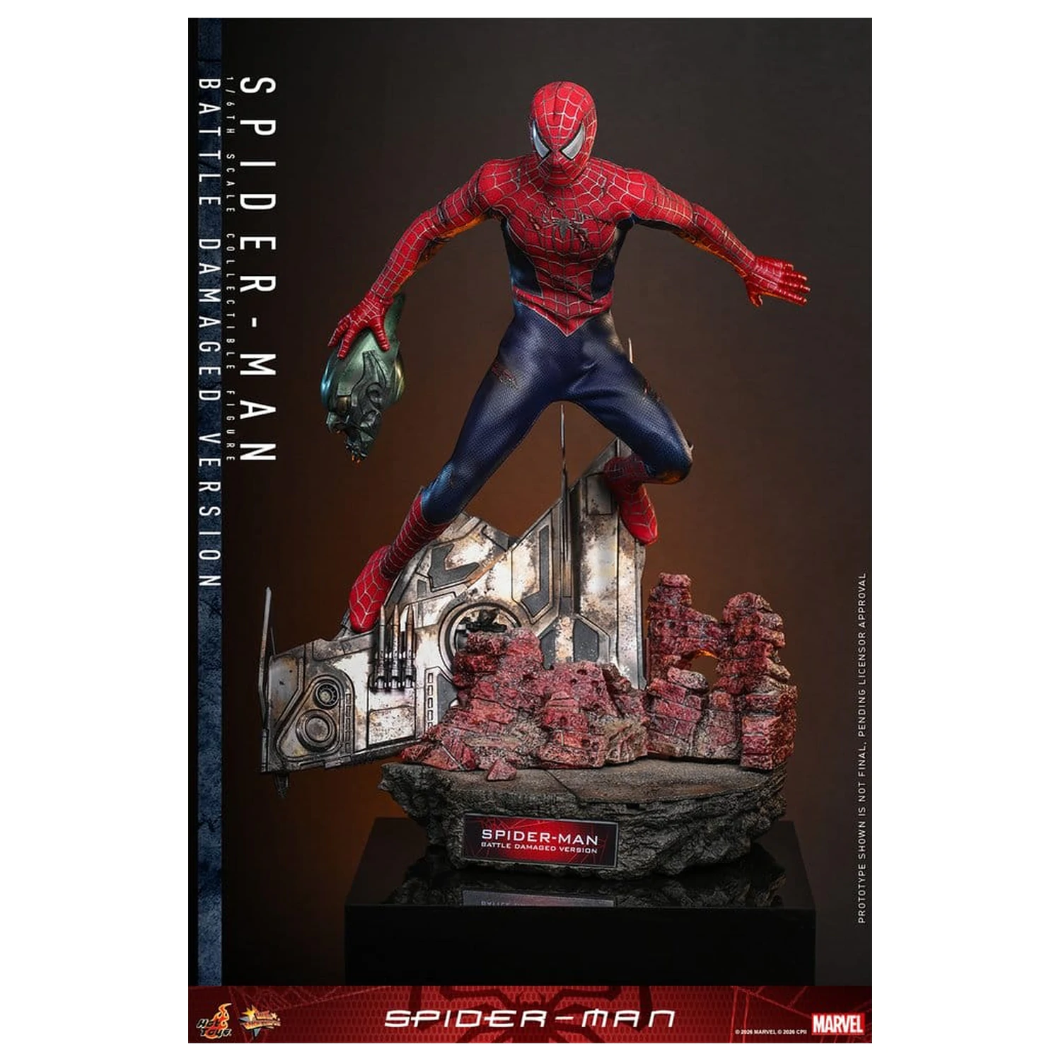 Spider-Man Movie Masterpiece akční figurka 1/6 Spider-Man (Battle Damaged Version) 30 cm fotografii produktu