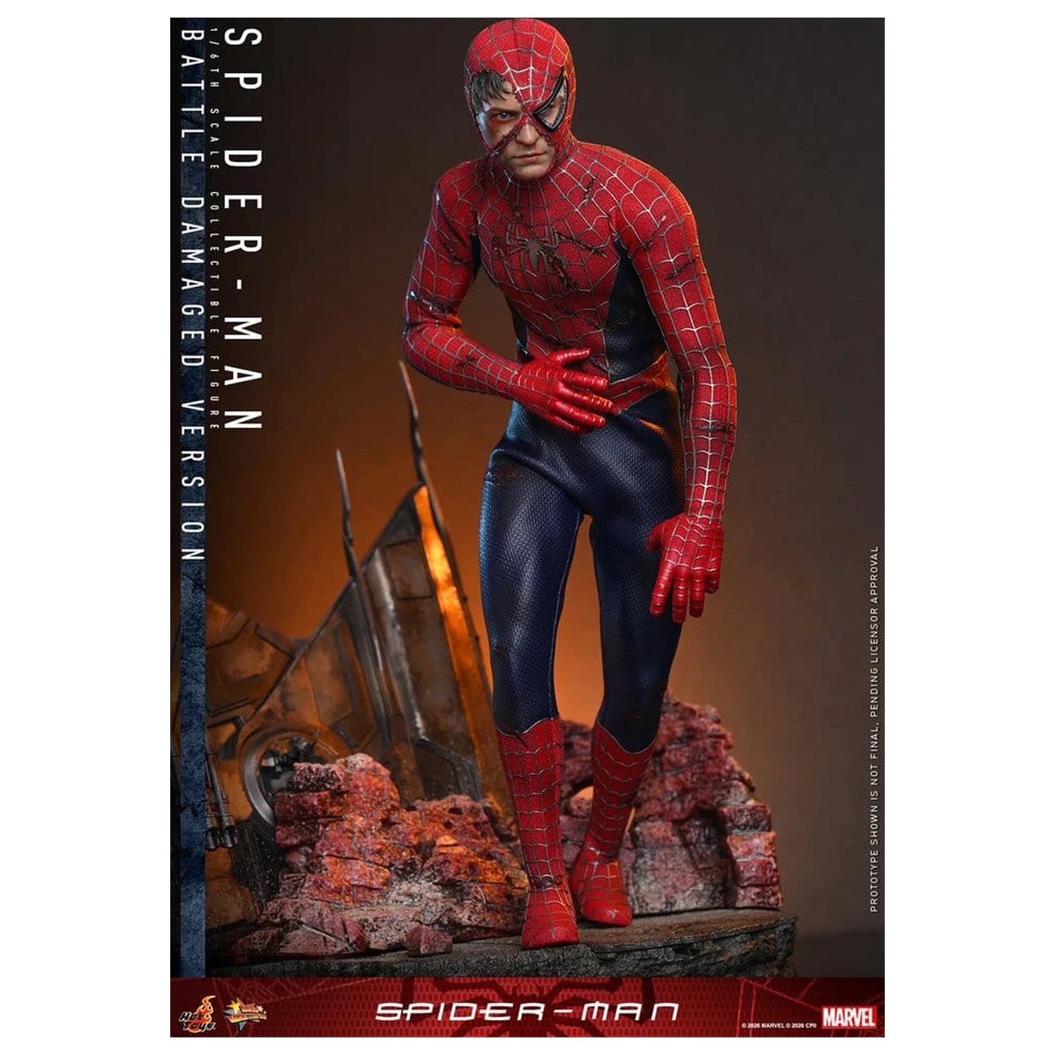 Spider-Man Movie Masterpiece akční figurka 1/6 Spider-Man (Battle Damaged Version) 30 cm fotografii produktu