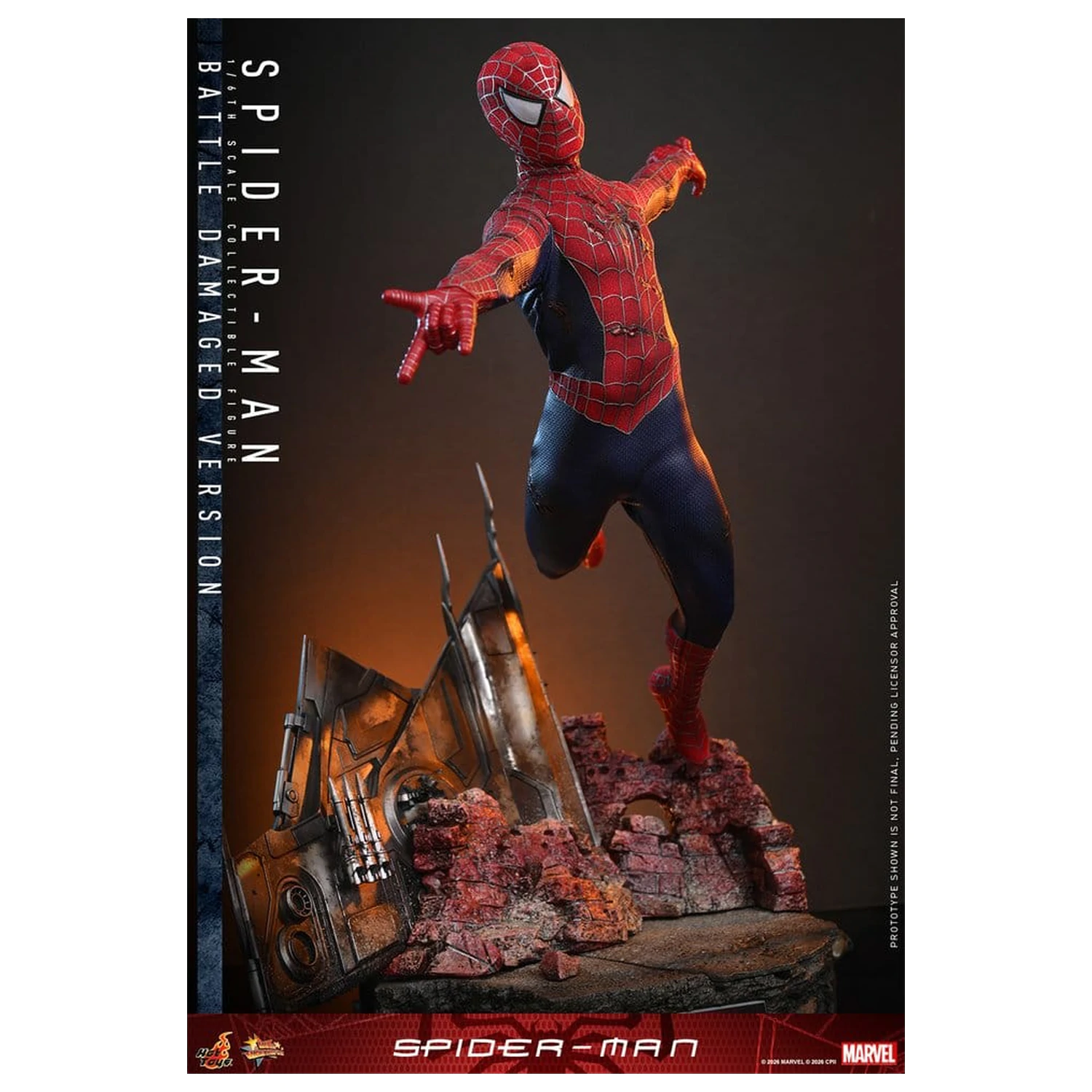 Spider-Man Movie Masterpiece akční figurka 1/6 Spider-Man (Battle Damaged Version) 30 cm fotografii produktu