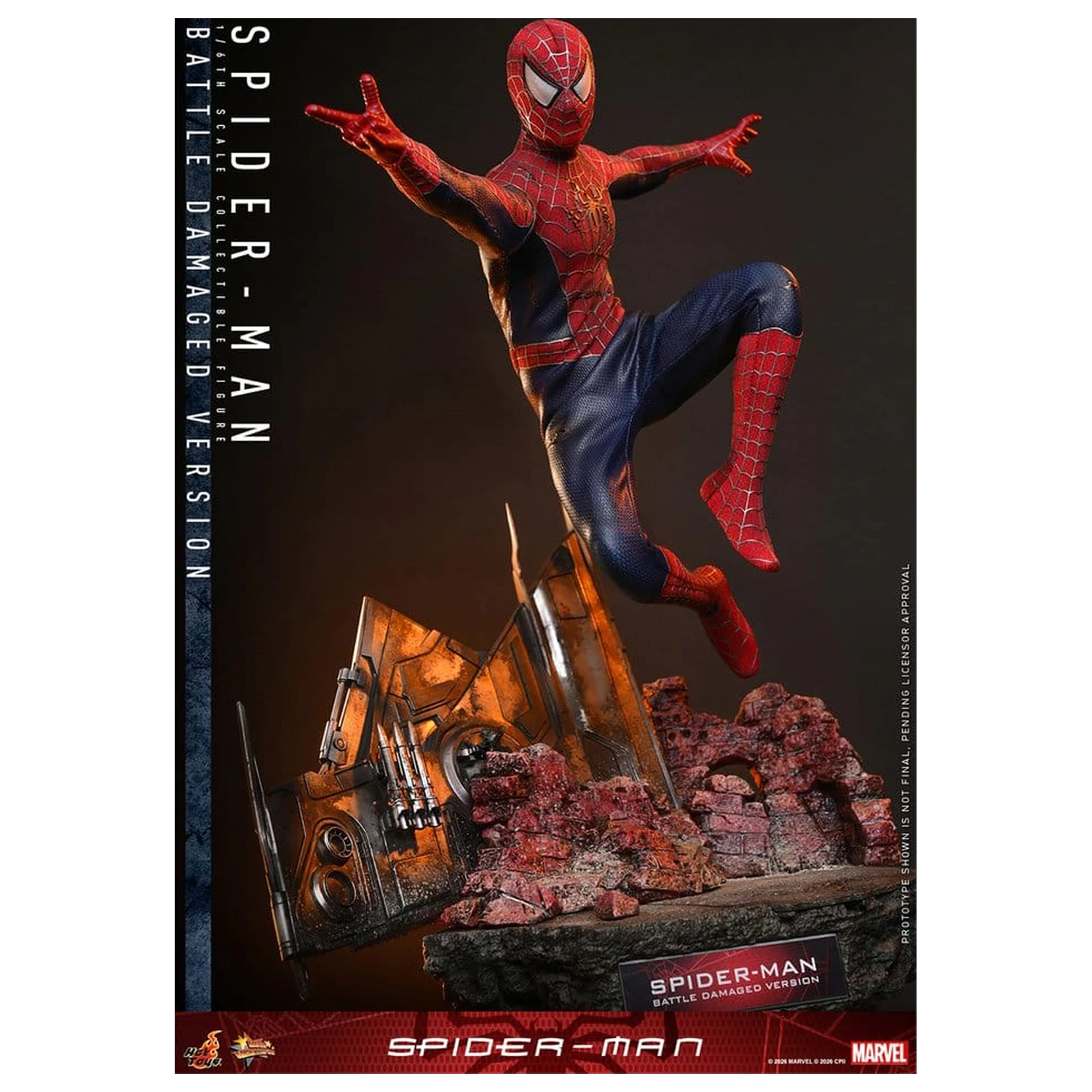 Spider-Man Movie Masterpiece akční figurka 1/6 Spider-Man (Battle Damaged Version) 30 cm fotografii produktu
