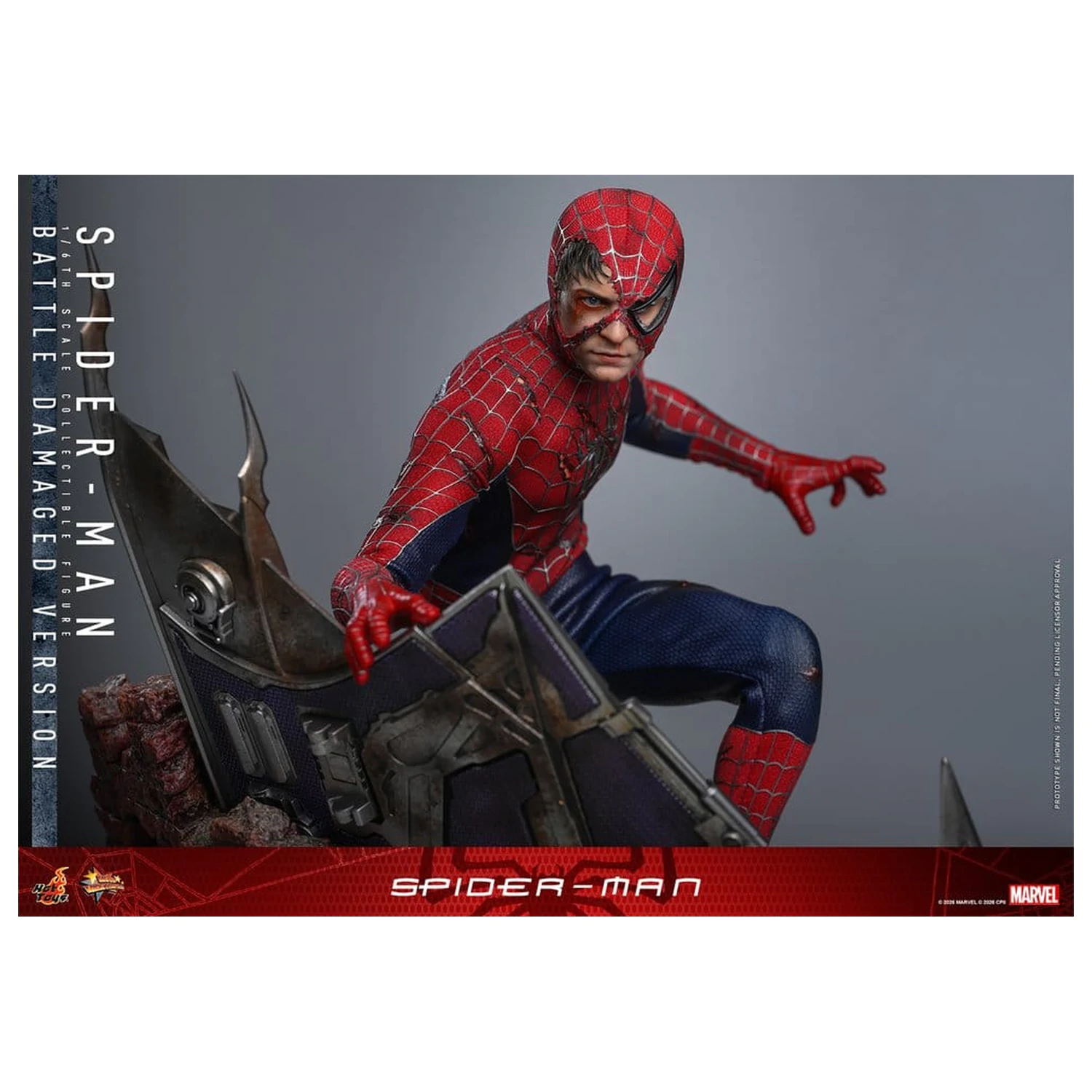 Spider-Man Movie Masterpiece akční figurka 1/6 Spider-Man (Battle Damaged Version) 30 cm fotografii produktu