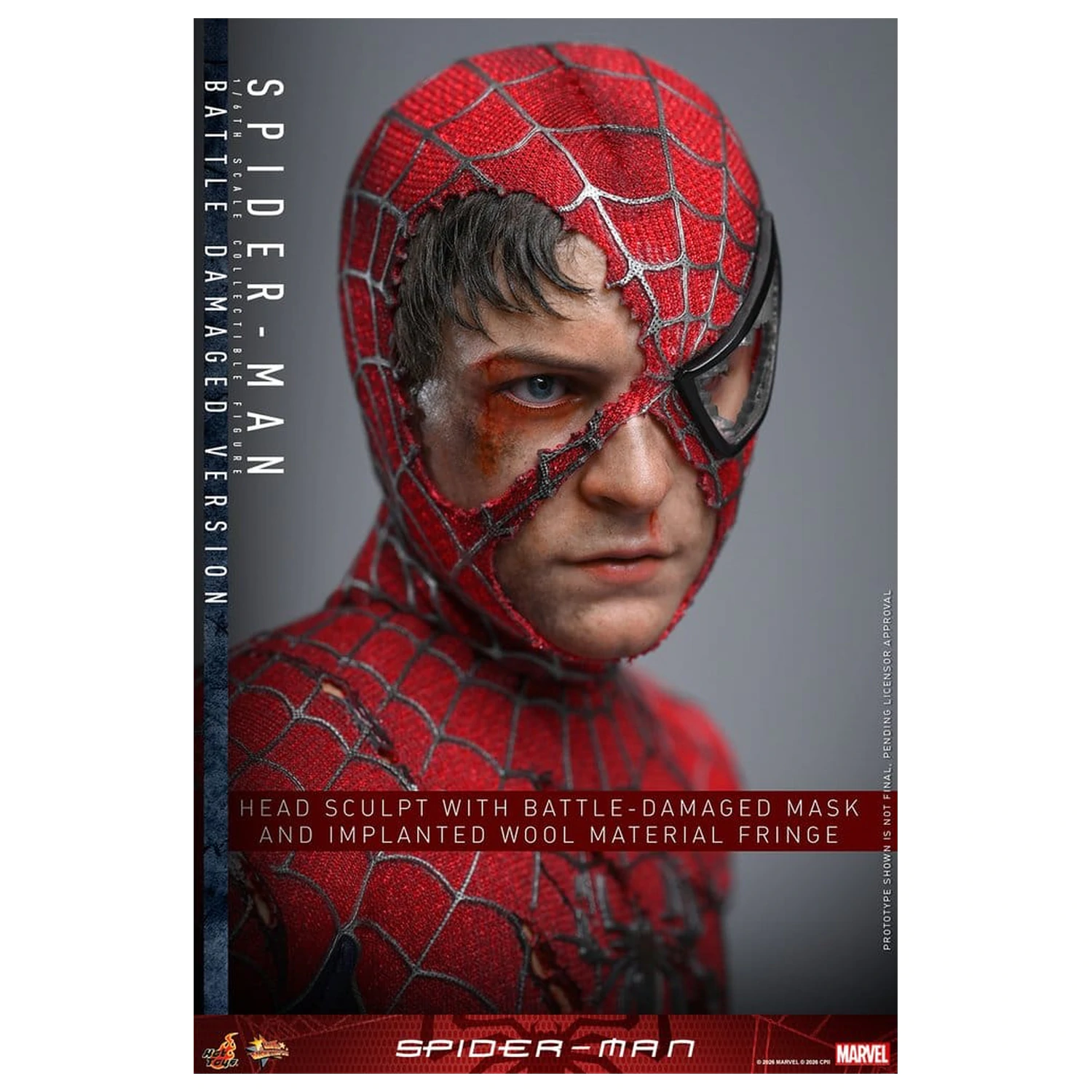 Spider-Man Movie Masterpiece akční figurka 1/6 Spider-Man (Battle Damaged Version) 30 cm fotografii produktu