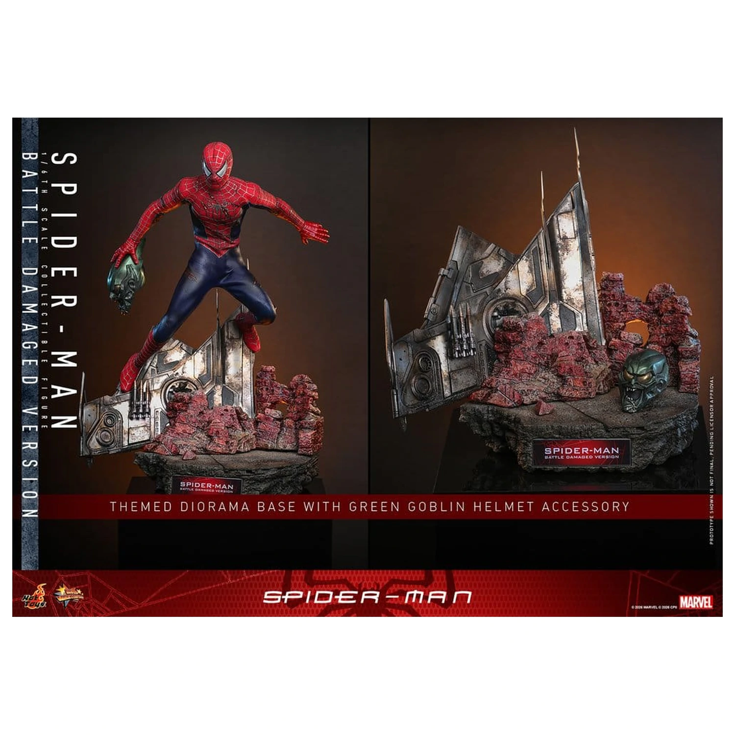 Spider-Man Movie Masterpiece akční figurka 1/6 Spider-Man (Battle Damaged Version) 30 cm fotografii produktu