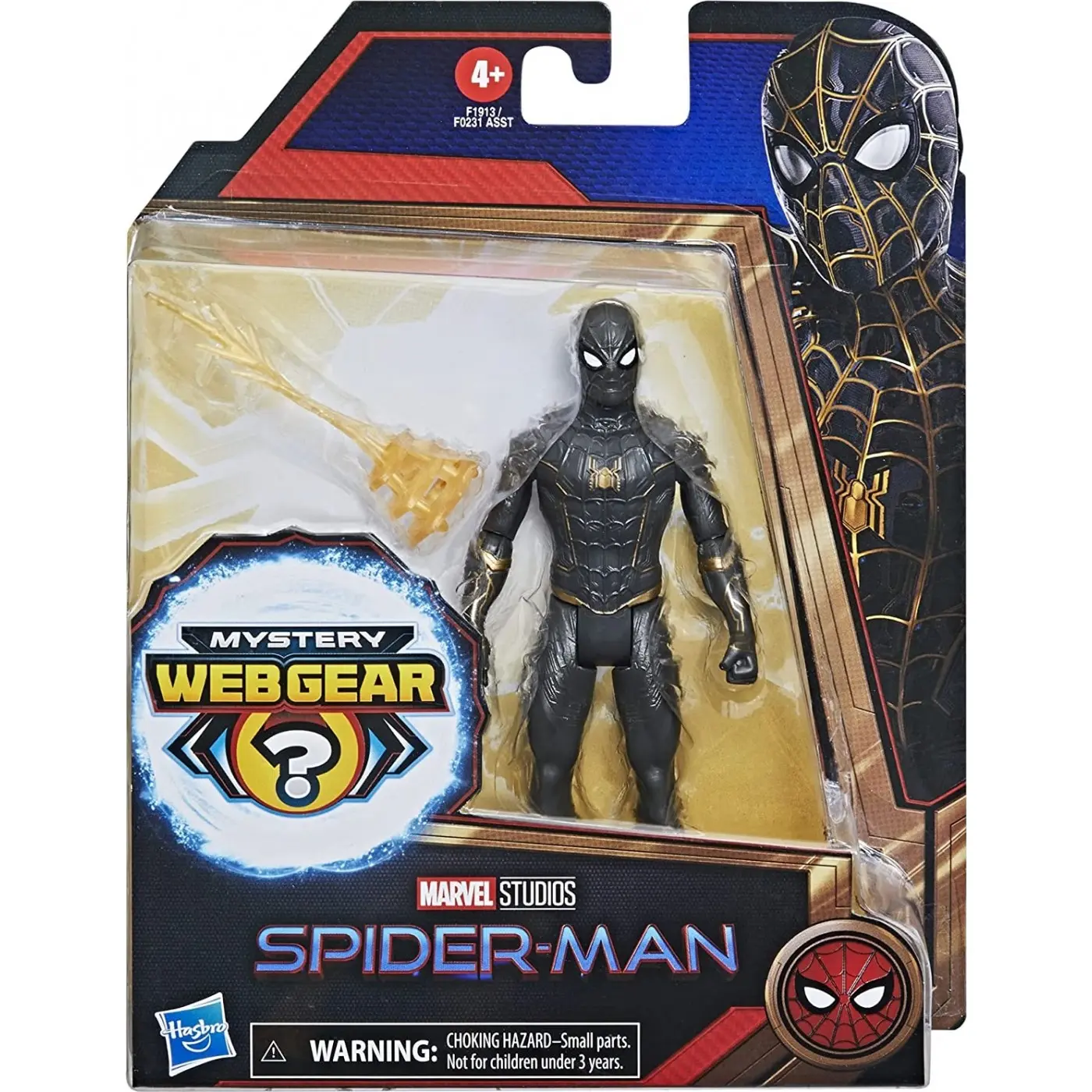 Spider-Man Pókember Black and Gold Suit Spider-Man Mystery Web Gear akční figurka 13 cm fotografii produktu