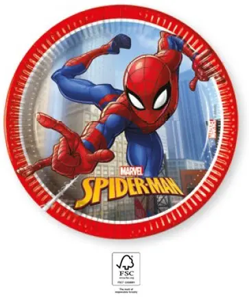 Spider-Man Crime Fighter, papírové talíře Spider-Man 8 ks 20 cm FSC fotografii produktu