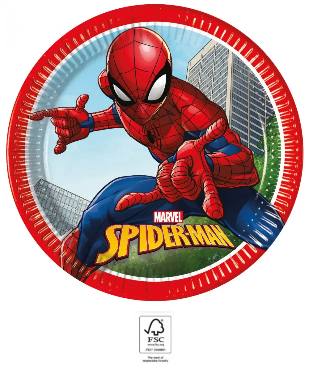 Spiderman Crime Fighter papírové talíře 8 ks 23 cm FSC fotografii produktu