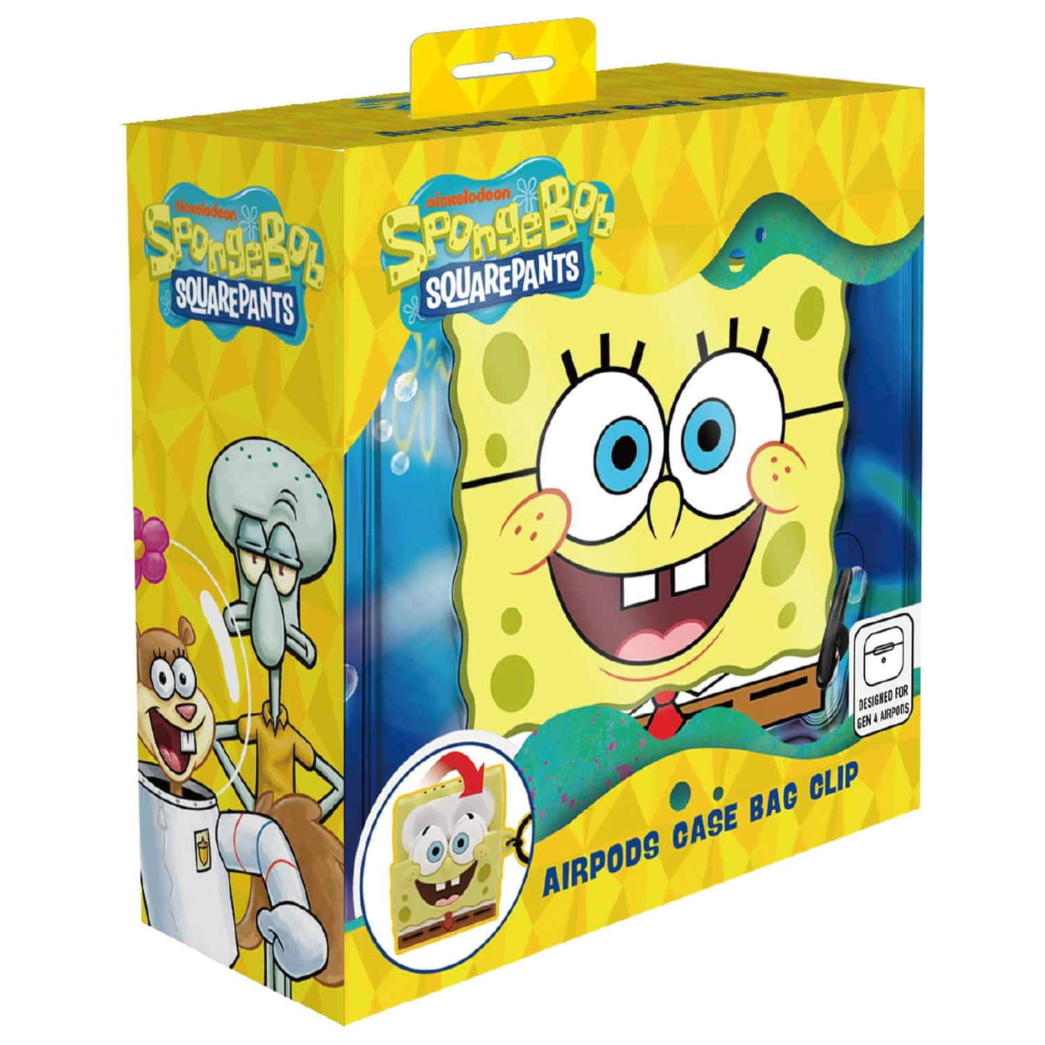SpongeBob 3D pěnové pouzdro na AirPods s klipem na tašku fotografii produktu