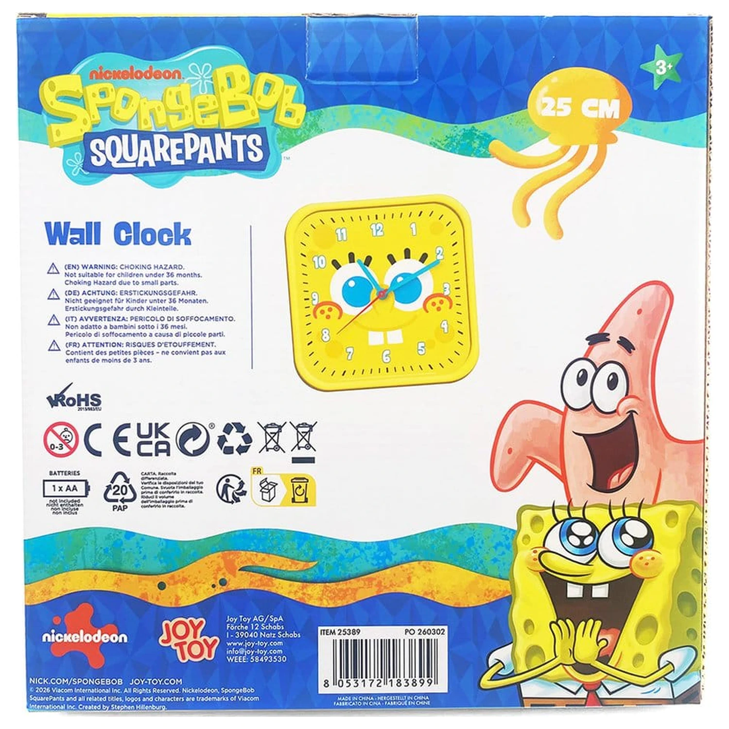 Spongebob Nástěnné Hodiny čtvercové Spongebob fotografii produktu