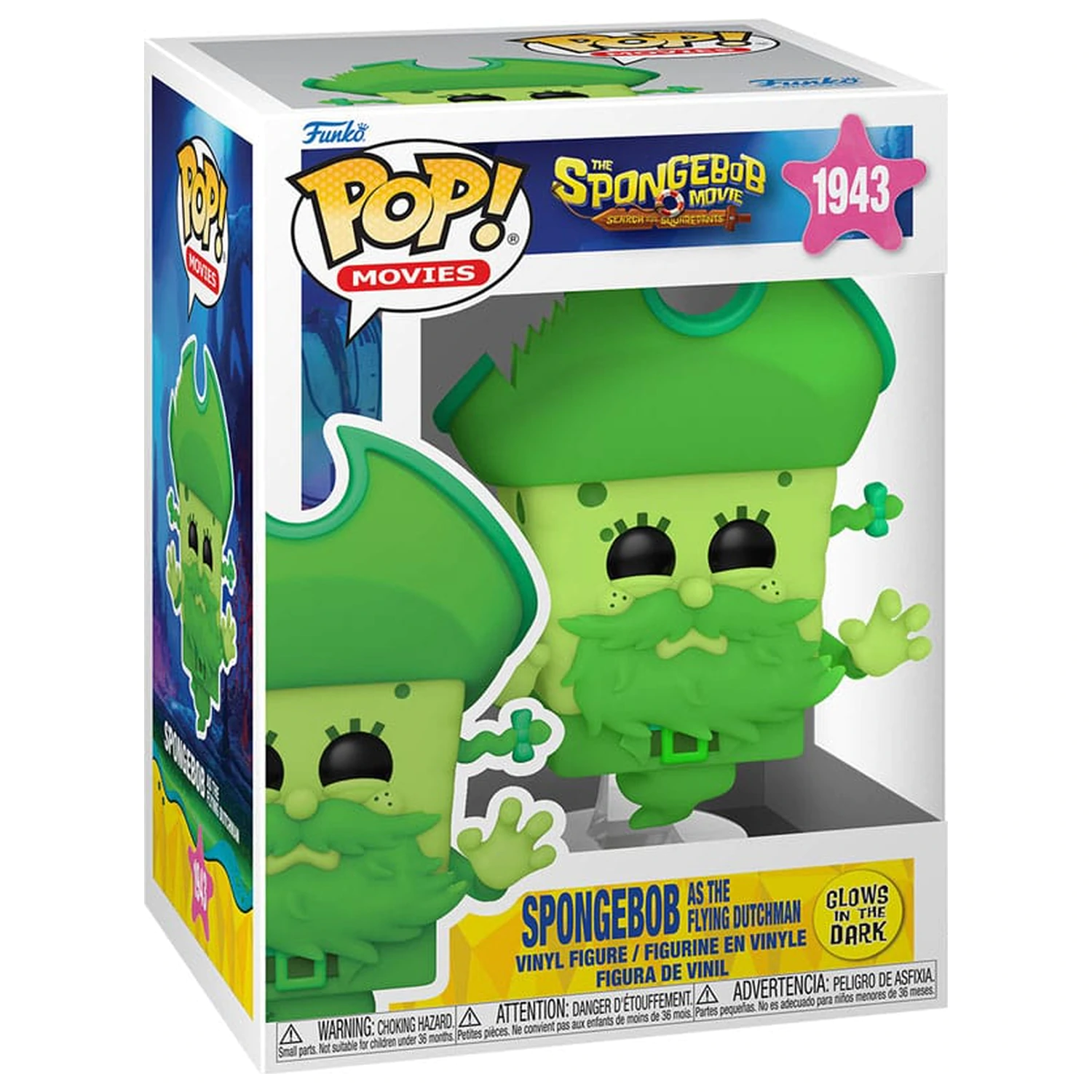 SpongeBob SquarePants Funko POP! Vinyl figurka SpongeBob jako Flying Dutchman (svítící) 9 cm fotografii produktu