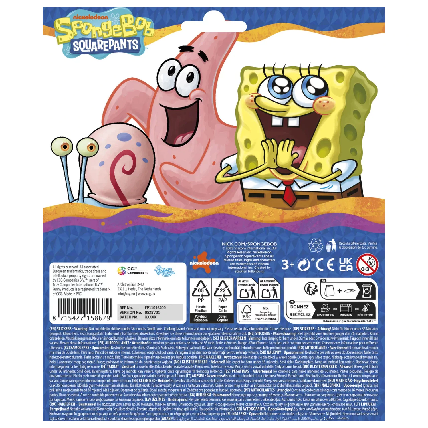 SpongeBob rámový štítek fotografii produktu
