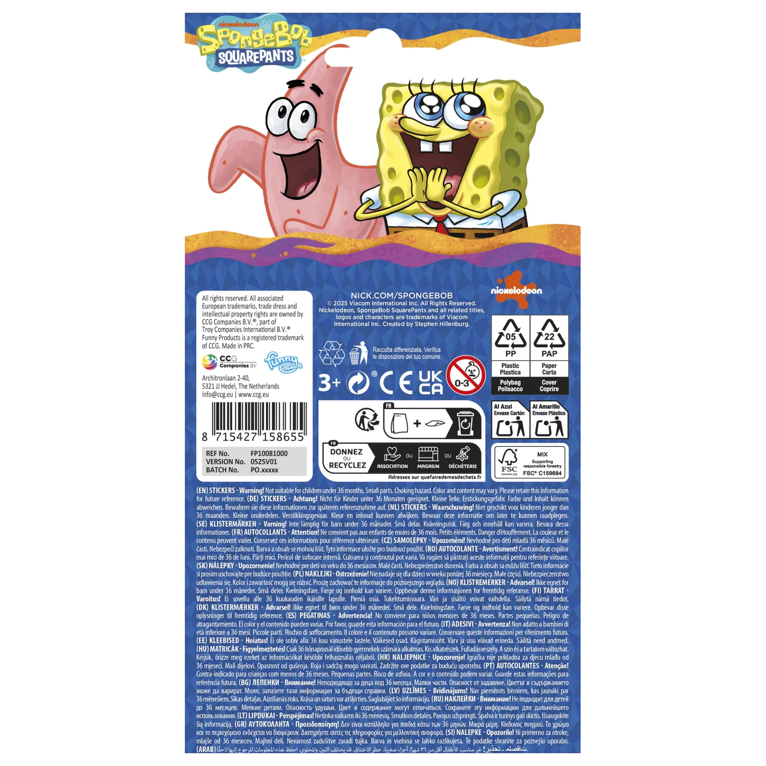 SpongeBob Octopus samolepka fotografii produktu