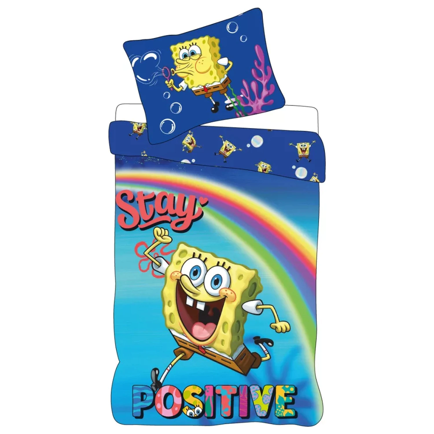SpongeBob Stay Positive dětský, předškolní povlak na peřinu fotografii produktu