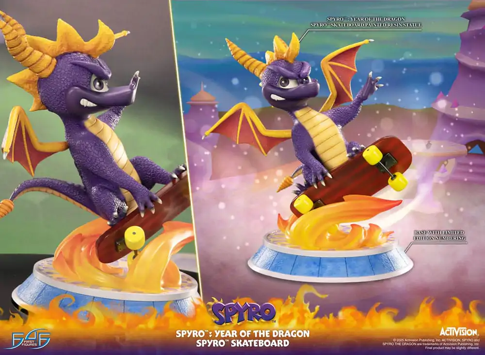 Spyro: Year of the Dragon Statue Spyro Skateboard 34 cmSpyro: Year of the Dragon Soška Spyro Skateboard 34 cm fotografii produktu