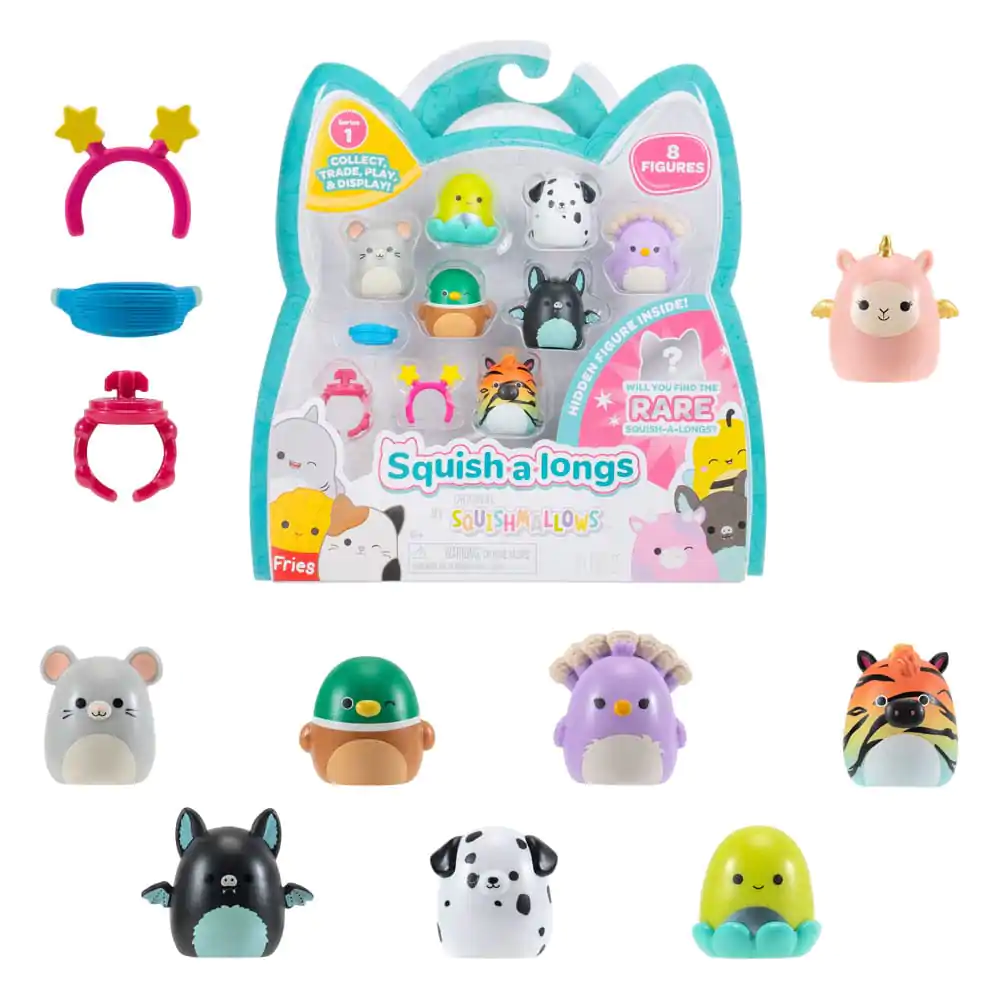 Squishmallow Squish a longs Mini Figurky Balení 8 kusů Styl 4 3 cm fotografii produktu