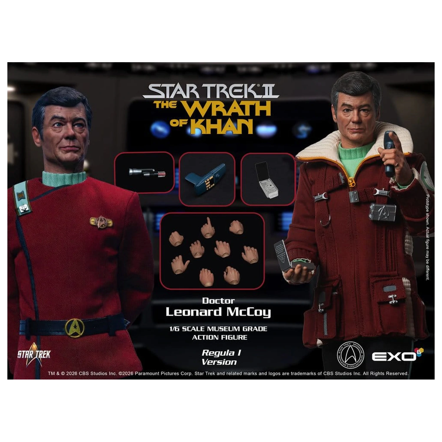 Star Trek II: The Wrath of Khan Akční figurka 1/6 Dr. Leonard McCoy Regula I Verze 30 cm fotografii produktu