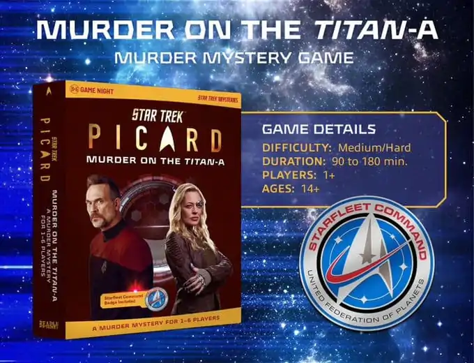 Star Trek Picard detektivní hra s vraždou Murder on the Titan-A anglická verze fotografii produktu