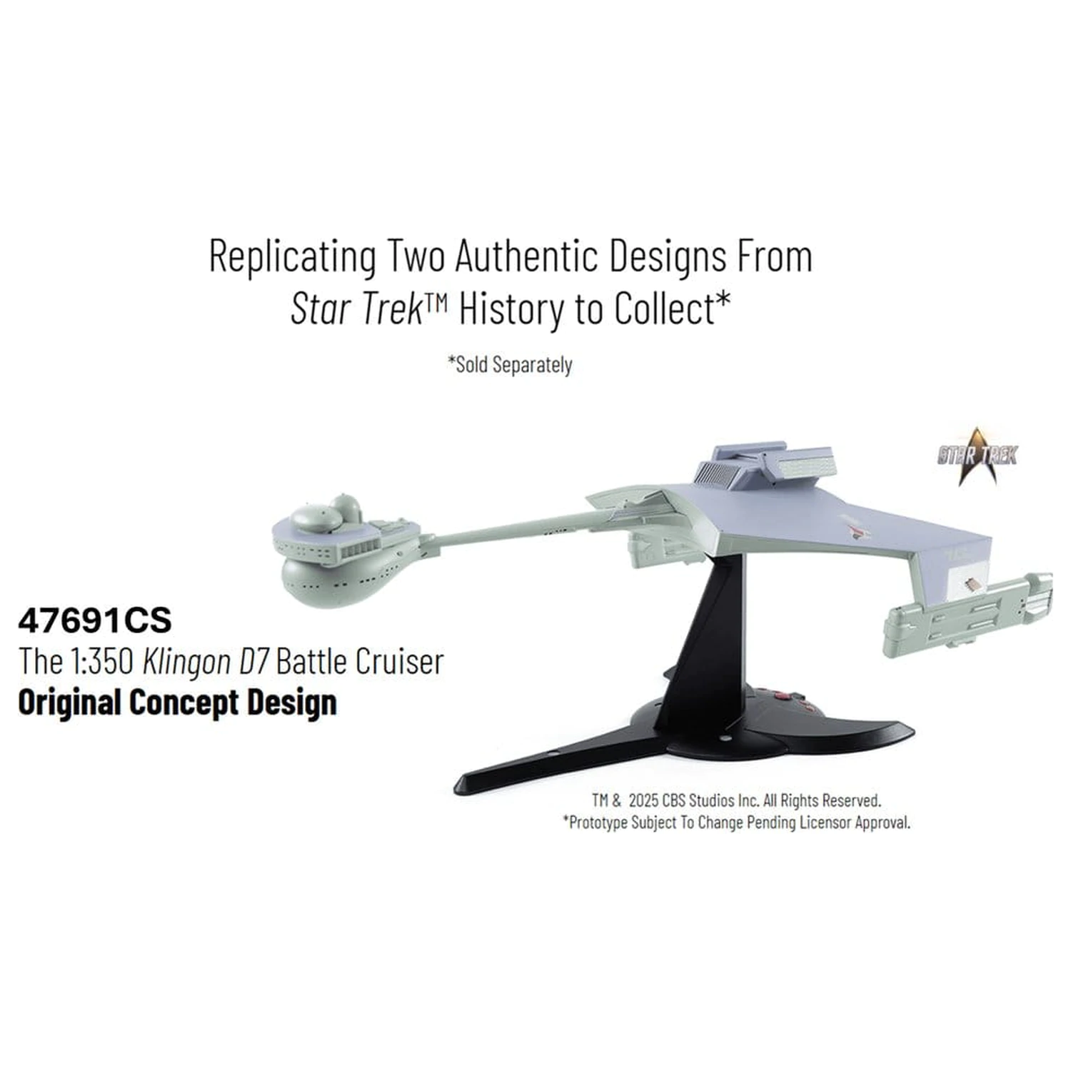 Star Trek TOS Sběratelská DieCast replika 1/350 Klingon D7 Battle Cruiser Original Concept Design heo EU Exclusive 66 cm fotografii produktu