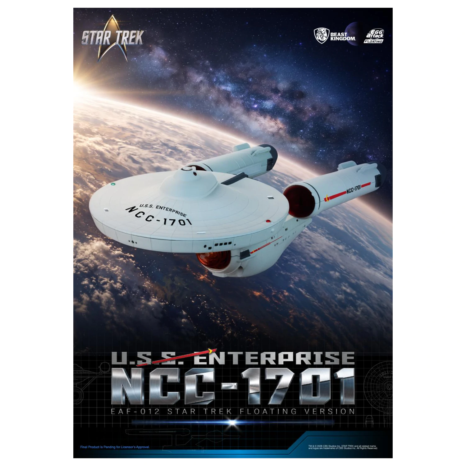 Star Trek U.S.S. Enterprise NCC-1701 "vznášející se" soška 8,5 cm fotografii produktu