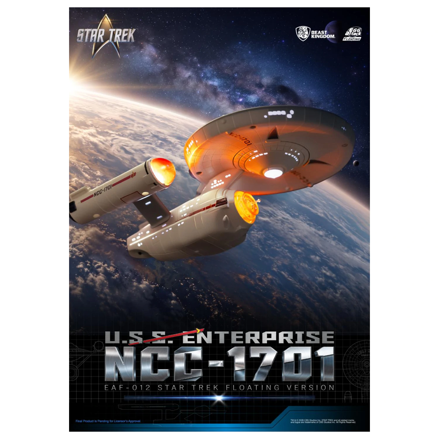 Star Trek U.S.S. Enterprise NCC-1701 "vznášející se" soška 8,5 cm fotografii produktu