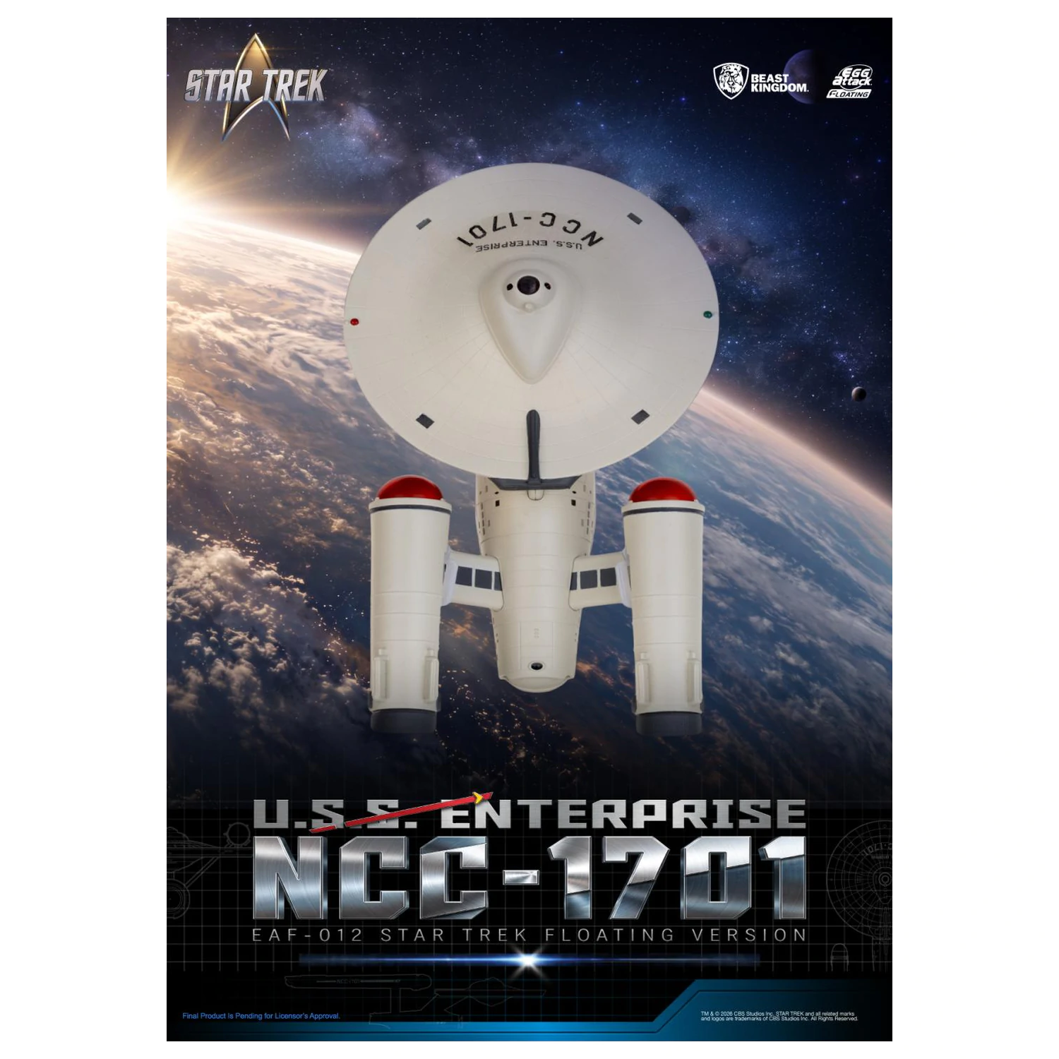 Star Trek U.S.S. Enterprise NCC-1701 "vznášející se" soška 8,5 cm fotografii produktu