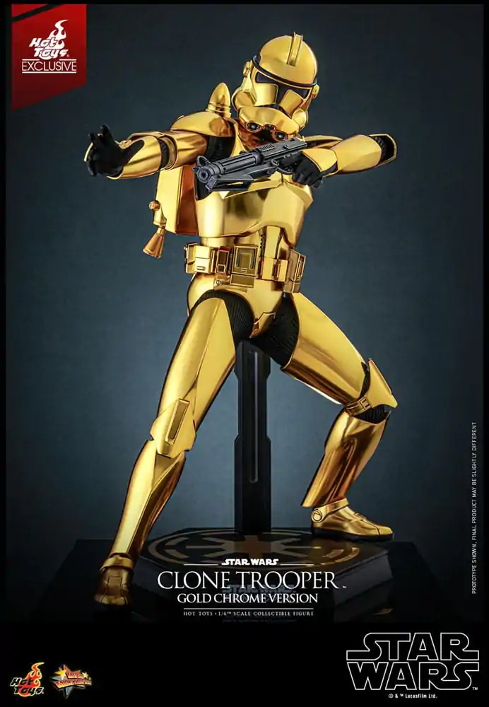 Sběratelská figurka Star Wars 1/6 Clone Trooper (Gold Chrome Version) Exclusive 30 cm fotografii produktu