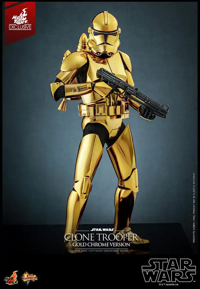 Sběratelská figurka Star Wars 1/6 Clone Trooper (Gold Chrome Version) Exclusive 30 cm fotografii produktu