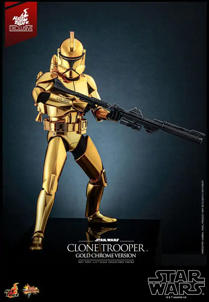 Sběratelská figurka Star Wars 1/6 Clone Trooper (Gold Chrome Version) Exclusive 30 cm fotografii produktu