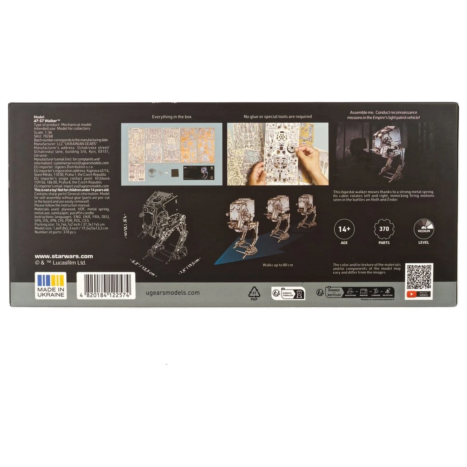 Star Wars 3D Dřevěné Puzzle AT-ST Walker fotografii produktu
