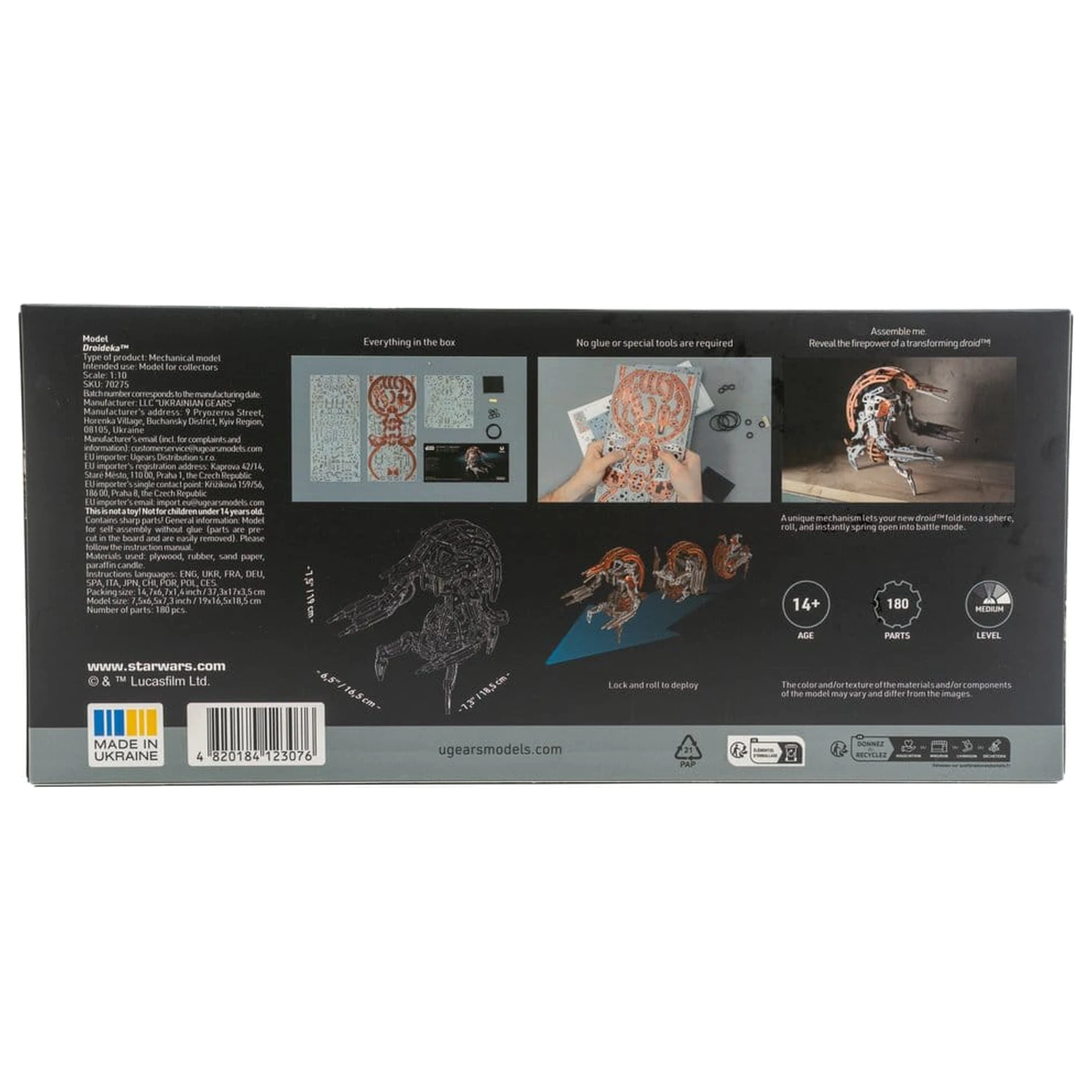 Star Wars 3D Dřevěné Puzzle Droideka fotografii produktu
