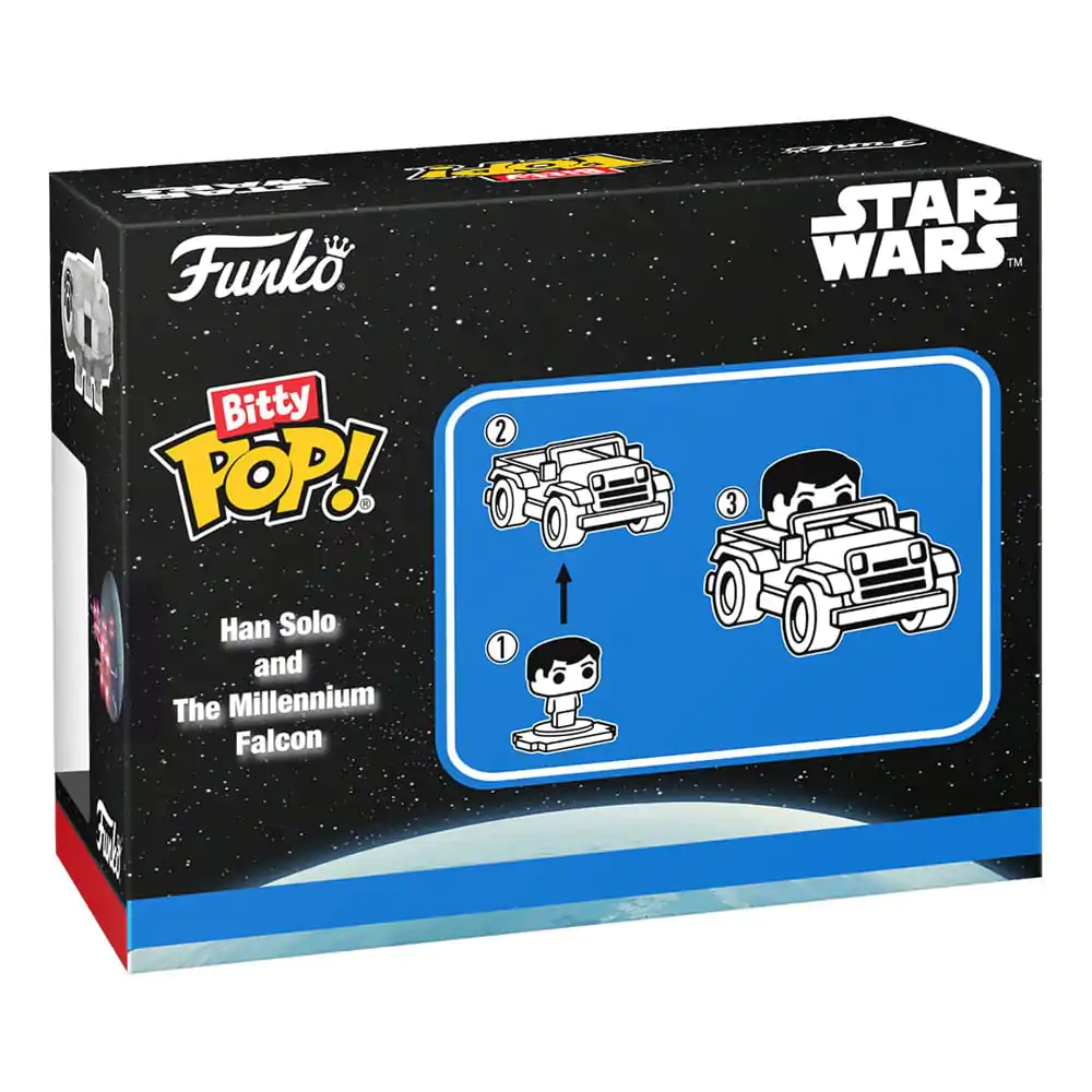 Star Wars Bitty Funko POP! Rides vinylová figurka Han Solo s Millenium Falcon 2,5 cm fotografii produktu