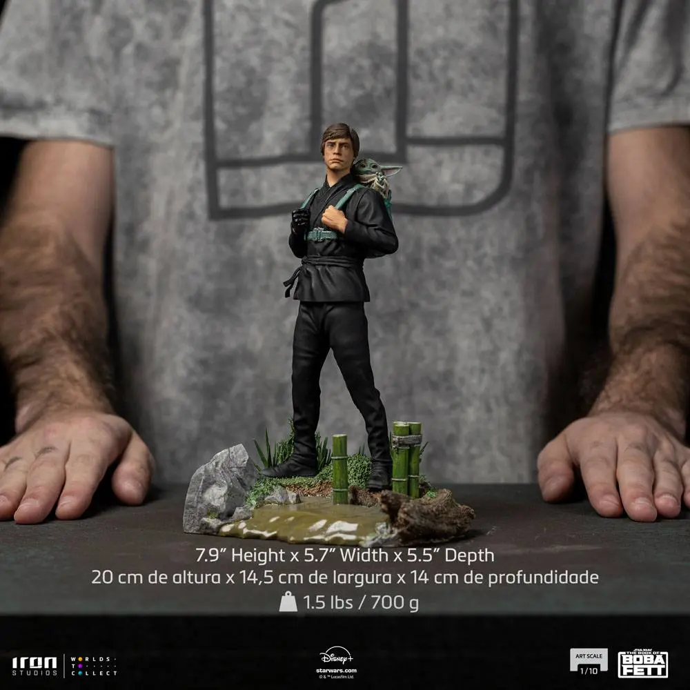 Star Wars Kniha Boba Fetta Art Scale Socha 1/10 Luke Skywalker & Grogu Training 20 cm fotografii produktu