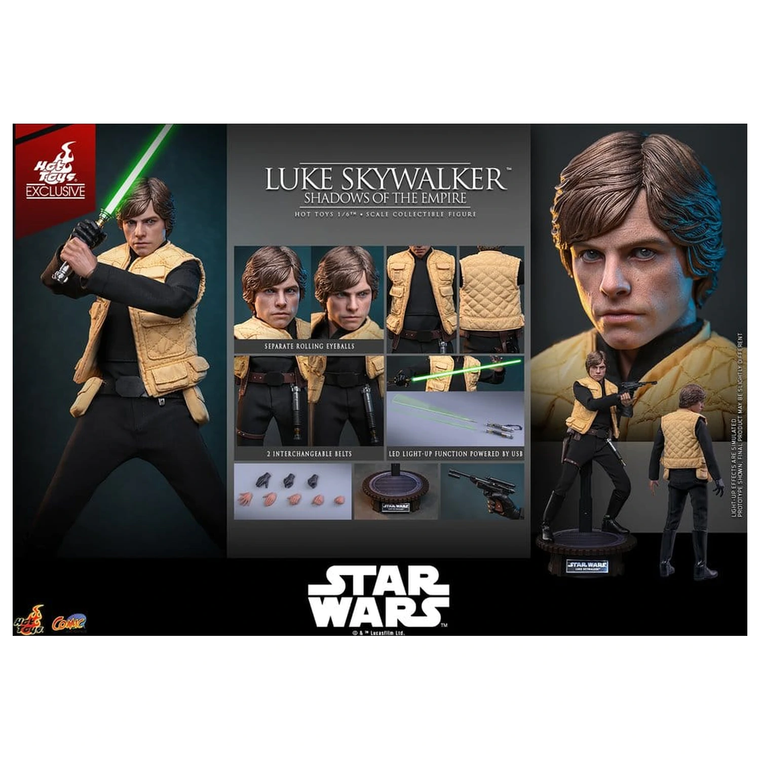 Star Wars Komiksová Mistrovská Akční figurka 1/6 Luke Skywalker (Shadows Of The Empire) (Hot Toys Exclusive) 28 cm fotografii produktu