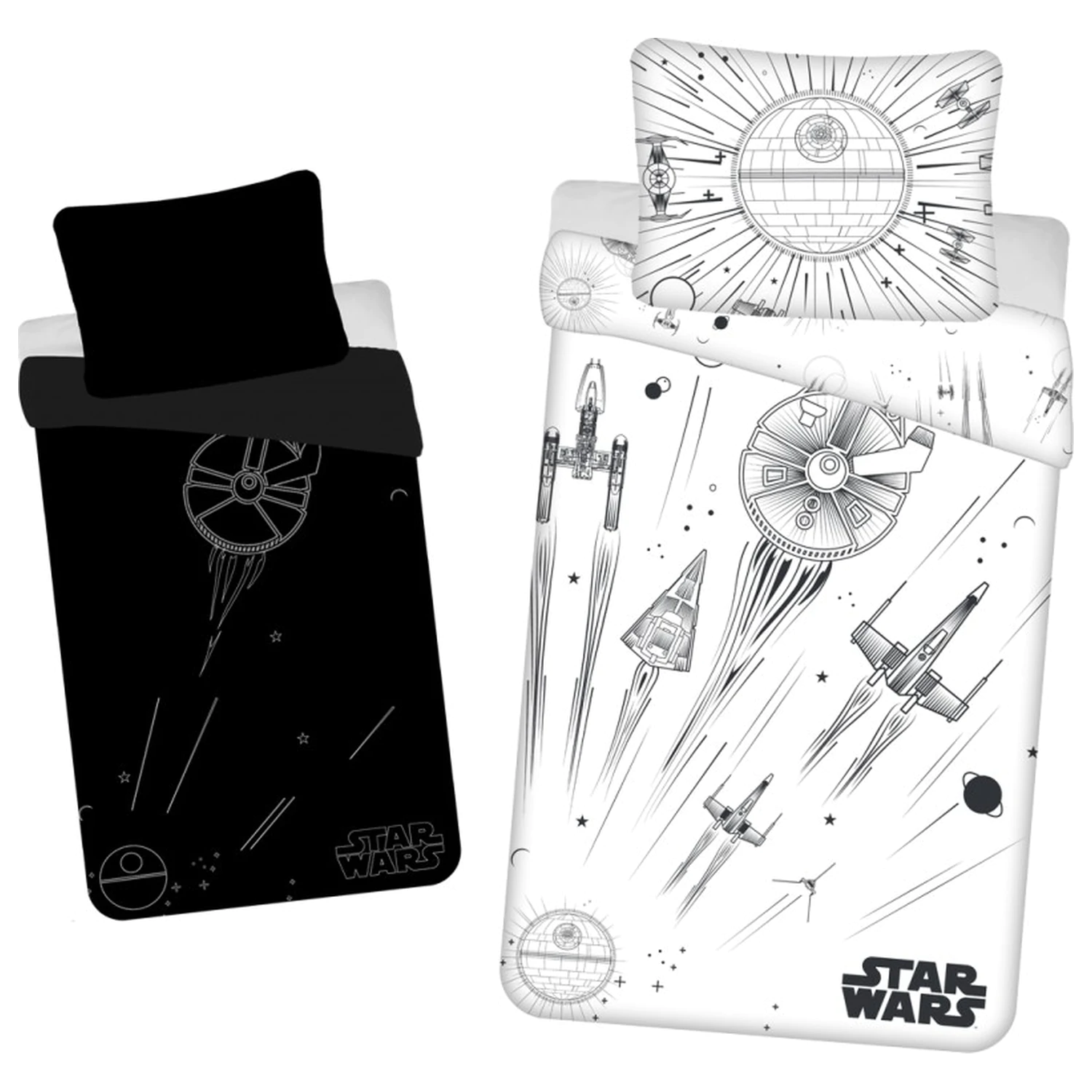 Star Wars Death Star svítící ve tmě povlečení na přikrývku fotografii produktu