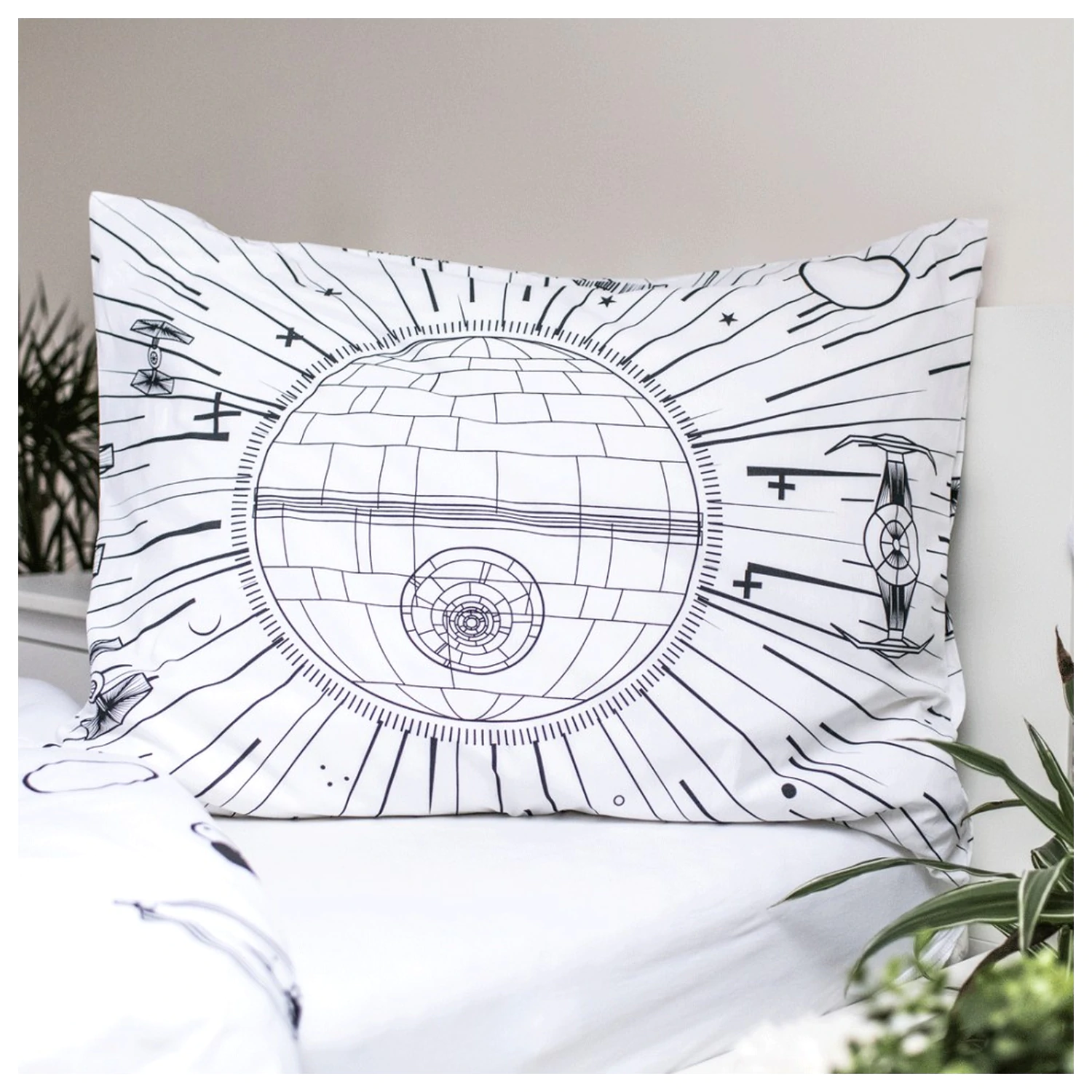 Star Wars Death Star svítící ve tmě povlečení na přikrývku fotografii produktu