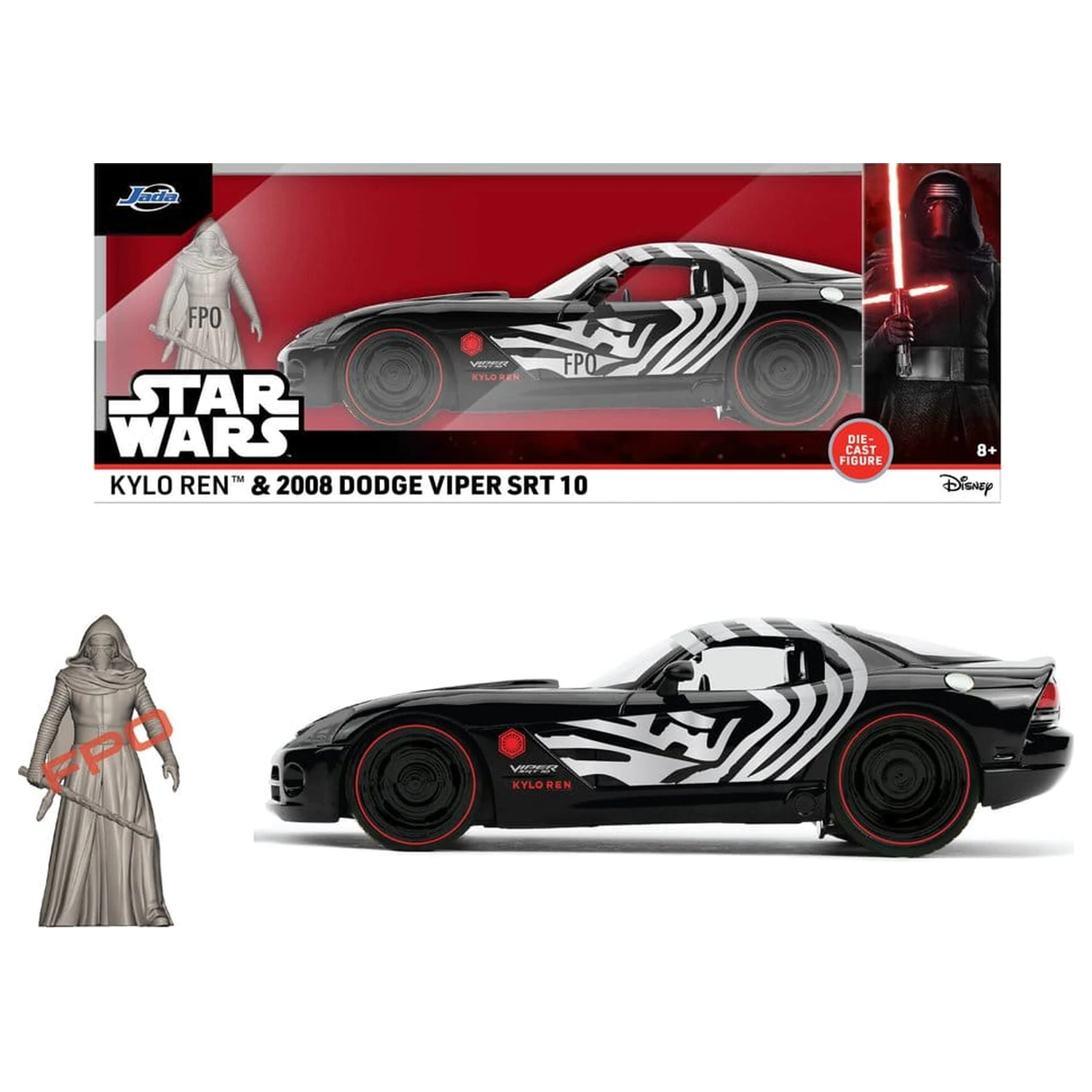 Star Wars Diecast Model 1:24 Kylo Ren Dodge Viper SRT10 2008 fotografii produktu