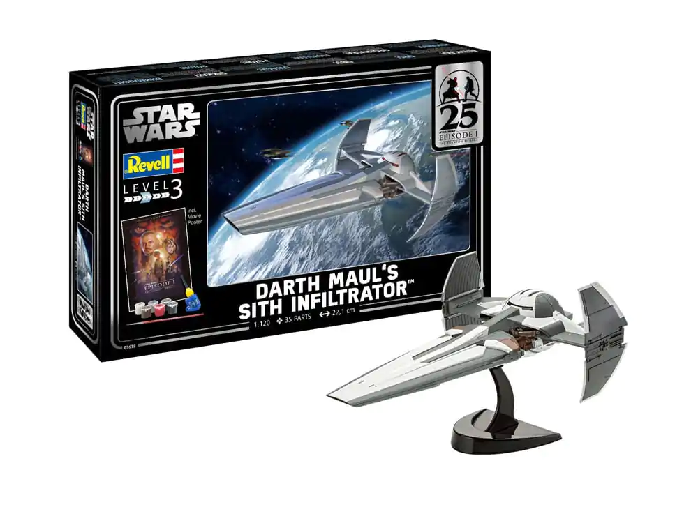 Star Wars Episode I Model Kit Dárková sada 1/120 Darth Maul's Sith Infiltrator 22 cm fotografii produktu