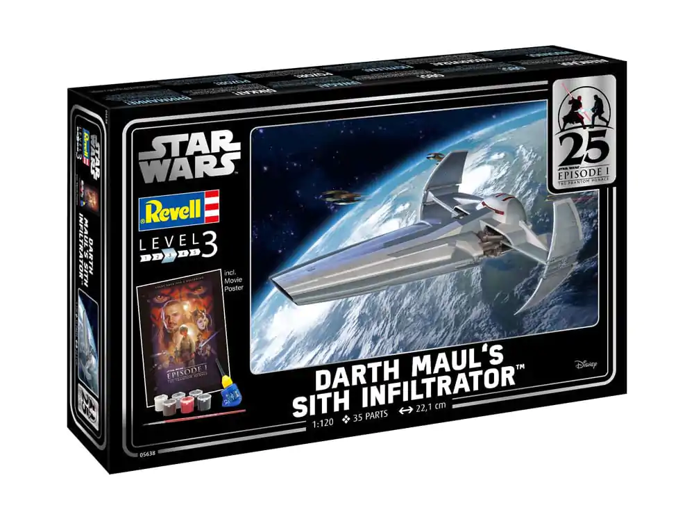 Star Wars Episode I Model Kit Dárková sada 1/120 Darth Maul's Sith Infiltrator 22 cm fotografii produktu