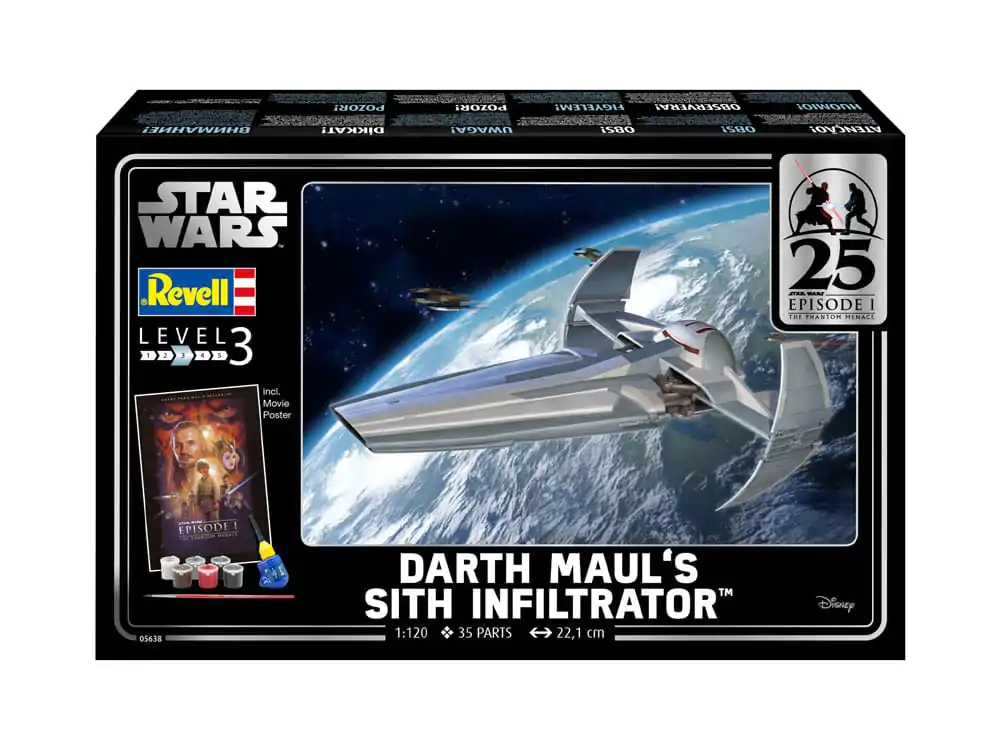 Star Wars Episode I Model Kit Dárková sada 1/120 Darth Maul's Sith Infiltrator 22 cm fotografii produktu