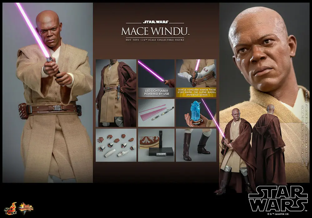 Star Wars: Episode II Akční figurka 1/6 Mace Windu 32 cm fotografii produktu