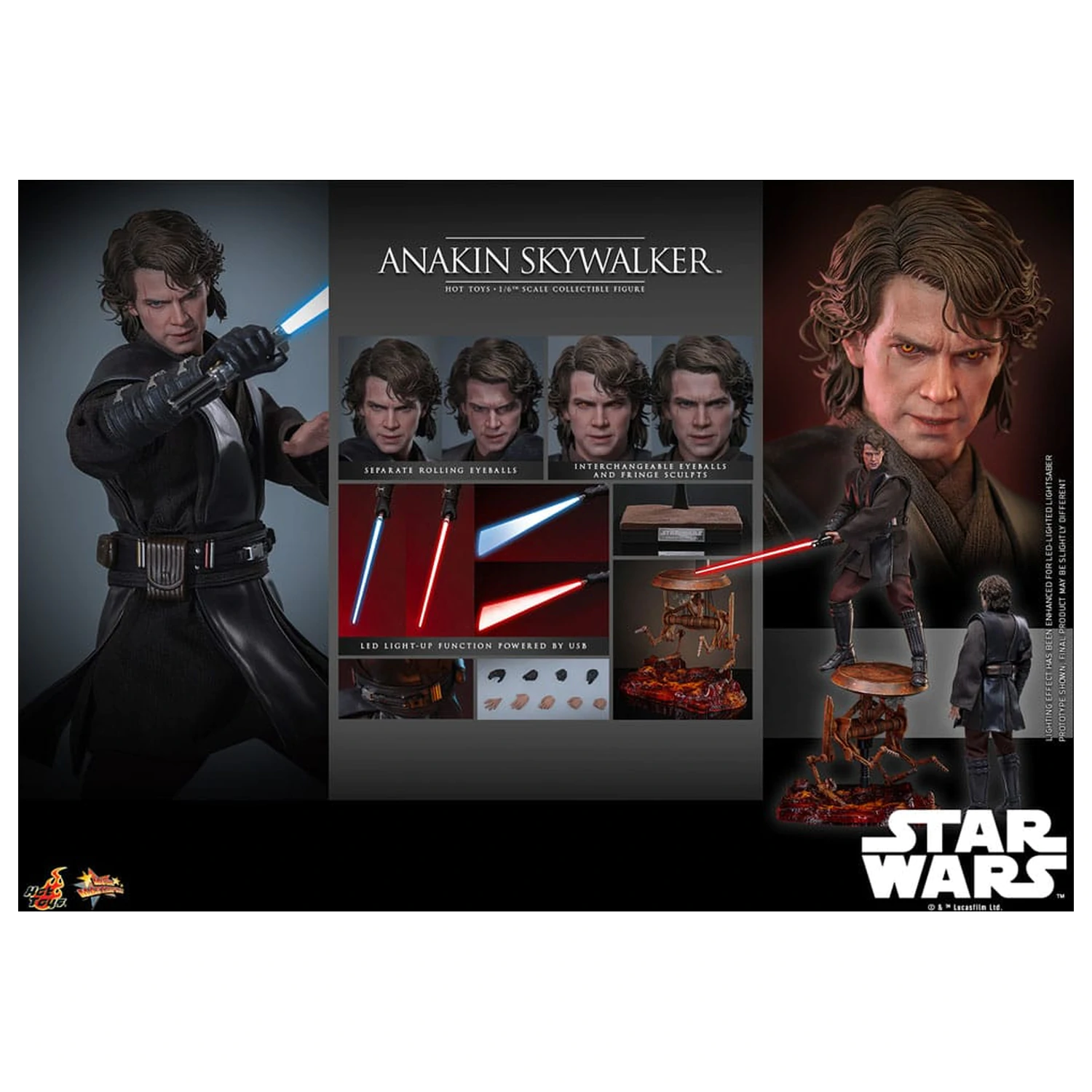 Star Wars: Episode III - Revenge of the Sith Movie Masterpiece akční figurka 1/6 Anakin Skywalker 31 cm fotografii produktu