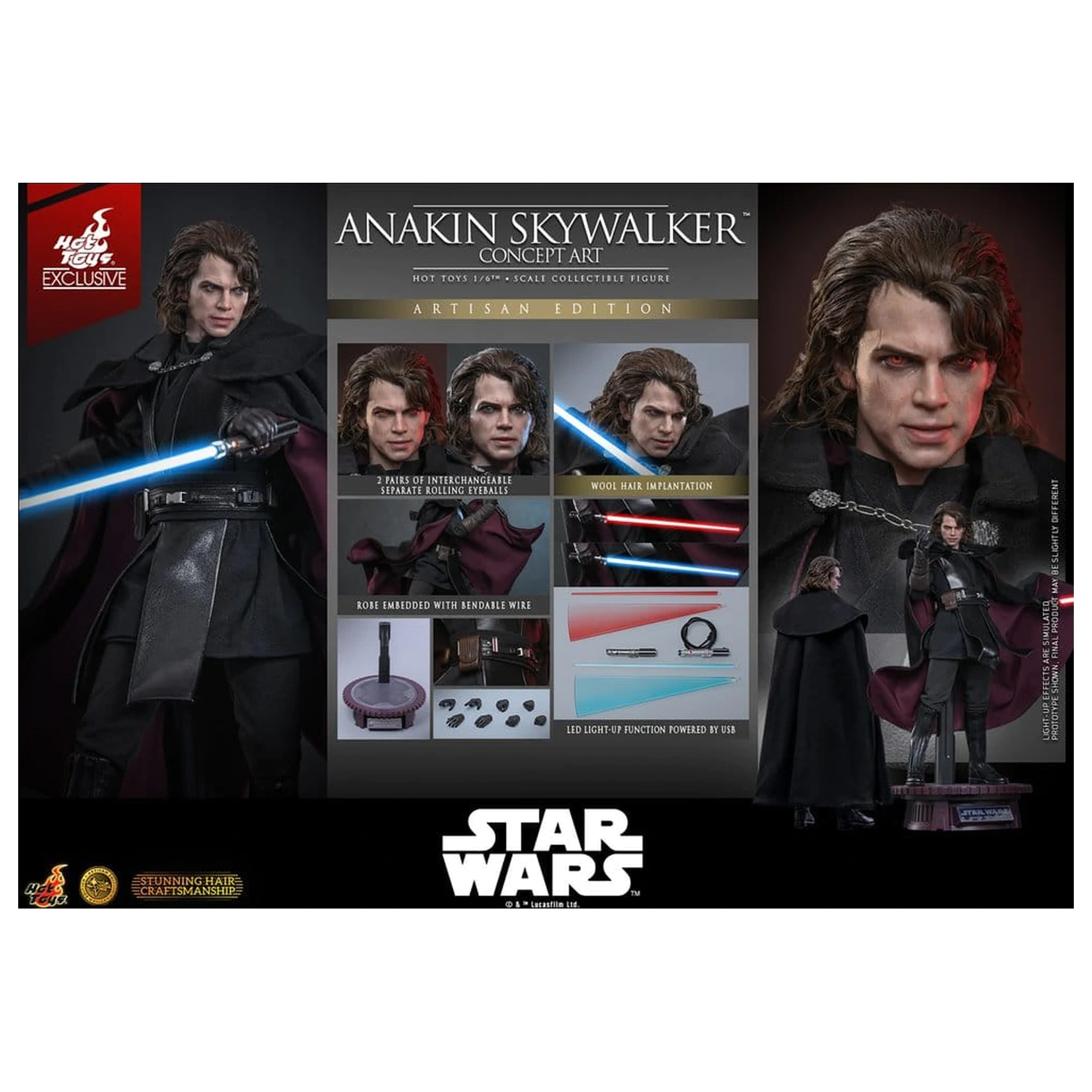 Star Wars Episode III: Revenge Of The Sith Movie Masterpiece akční figurka 1/6 Anakin Skywalker (Concept Art Version) (Artisan Edition) Hot Toys Exclusive 31 cm fotografii produktu