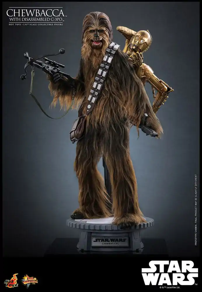 Star Wars Episode V Movie Masterpiece akční figurka 1/6 Chewbacca s rozebraným C-3PO 36 cm fotografii produktu